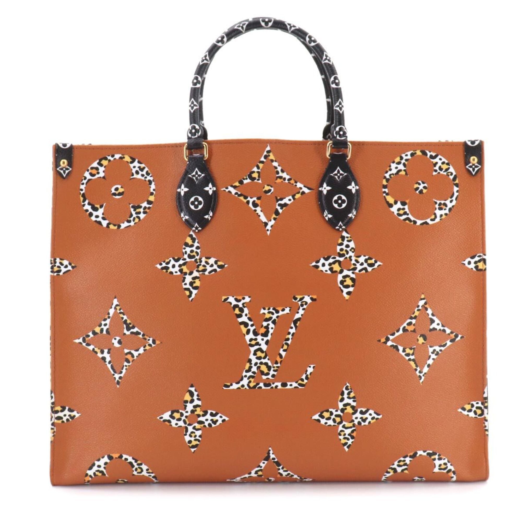 Louis Vuitton Caramel Noir Canvas Handbag Tote Bag (Pre-Owned)