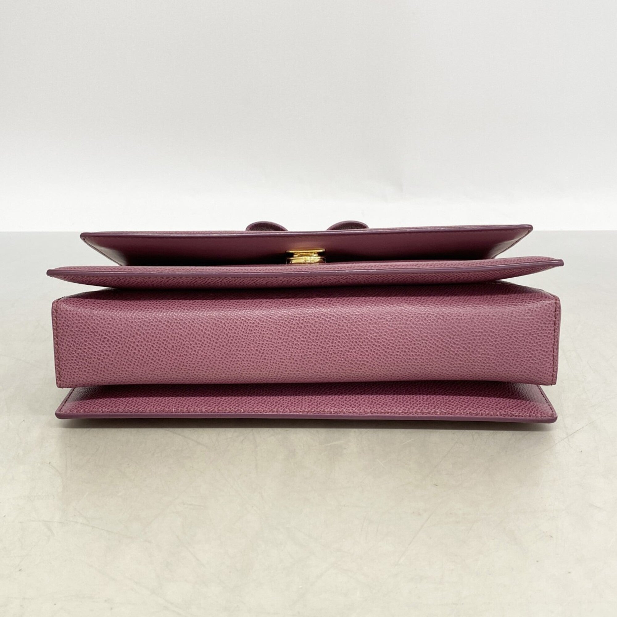Salvatore Ferragamo Purple Leather Shoulder Bag (Pre-Owned)
