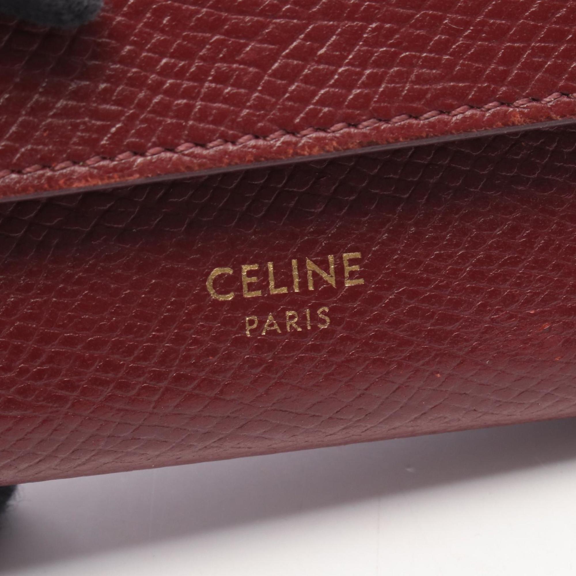 Celine Bordeaux Leather Wallet (Tri-Fold) (Pre-Owned)