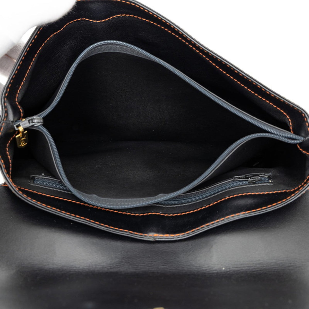 Saint Laurent Black Brown Leather Shoulder Bag (Pre-Owned)