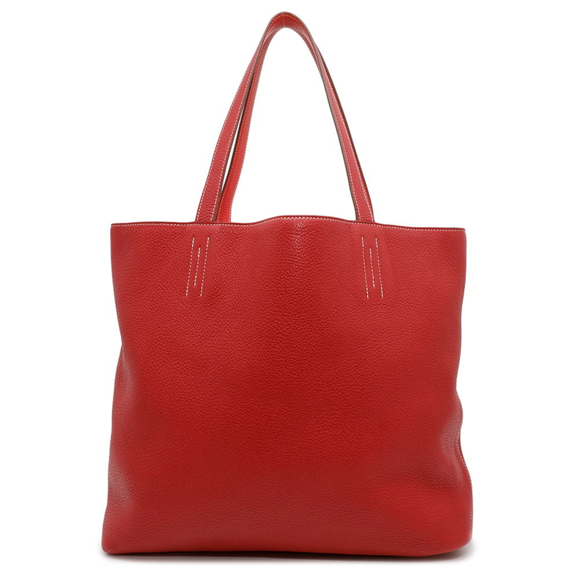 Hermes Bougainvillier Rouge Casaque Taurillon Clemence Leather Tote Bag (Pre-Owned)