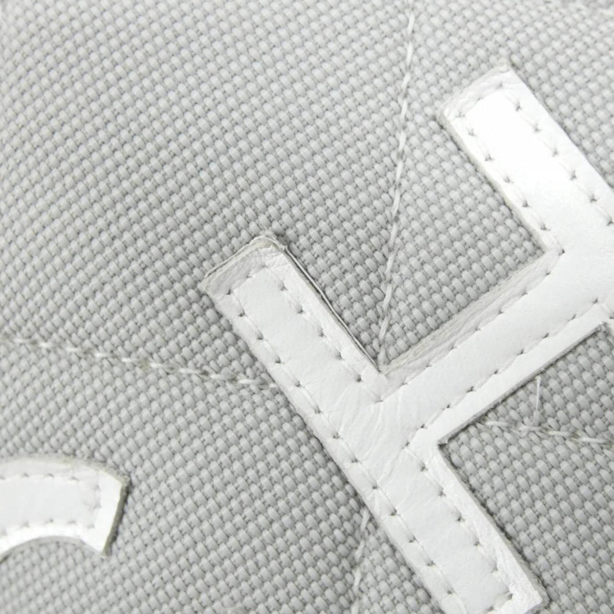 Chanel Gray White Canvas Shoulder Bag (Pre-Owned)