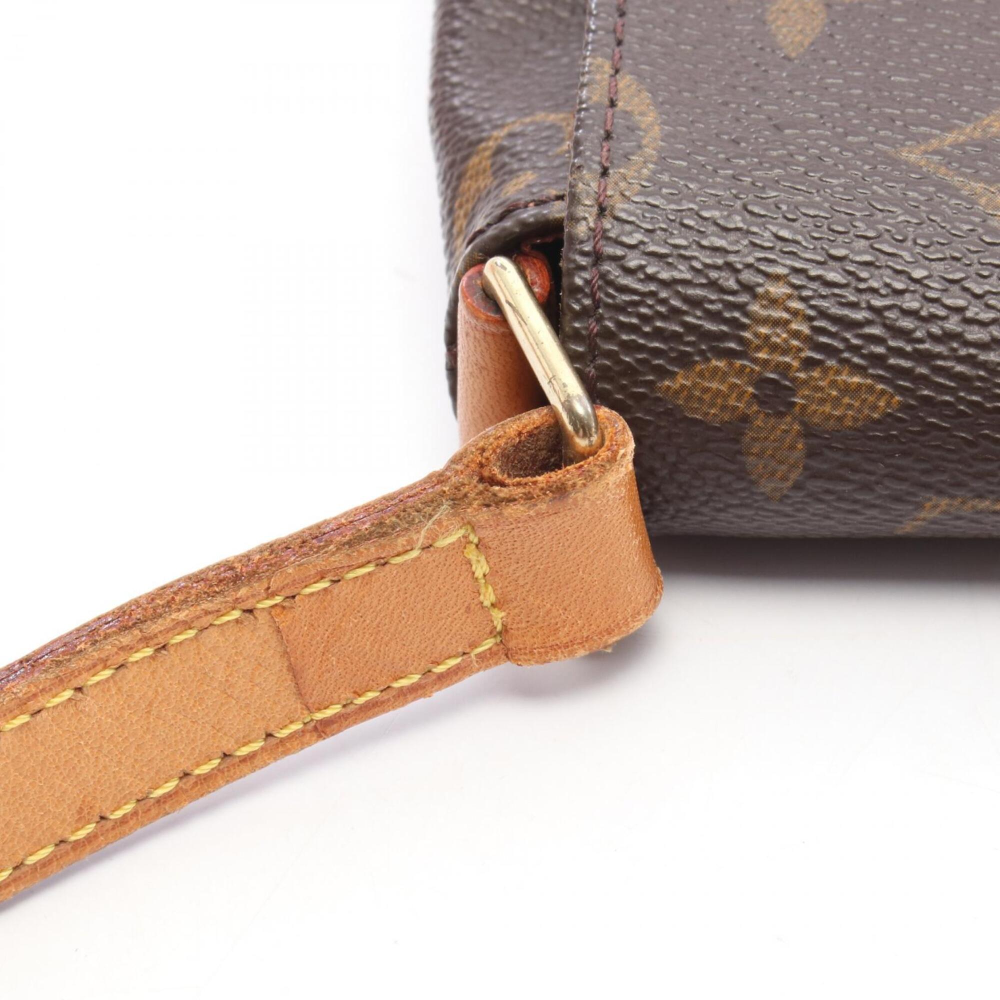 Louis Vuitton Brown Coated Canvas Leather Handbag Shoulder Bag (Pre-Owned)