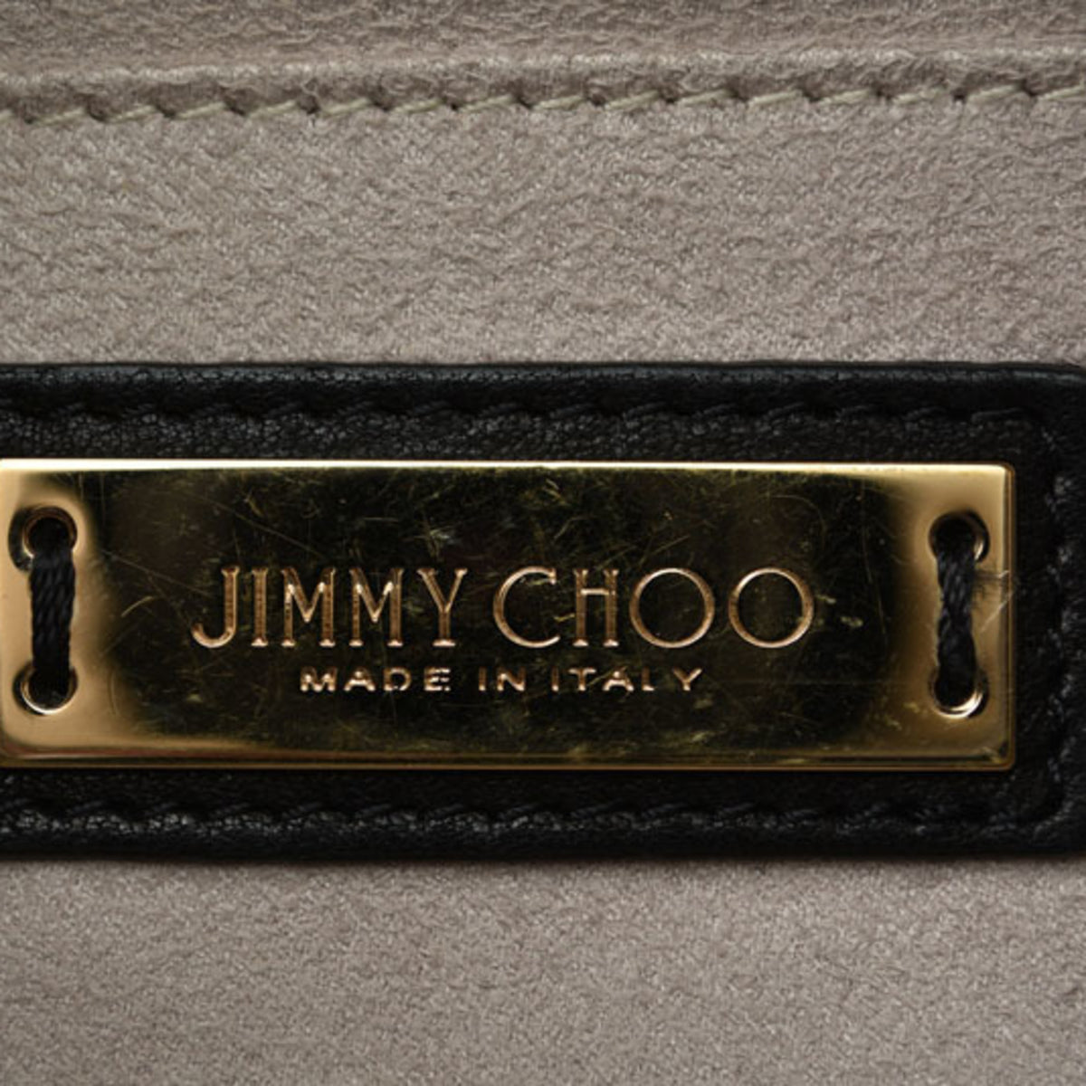 Jimmy Choo Black Leather Handbag Shoulder Bag (Pre-Owned)