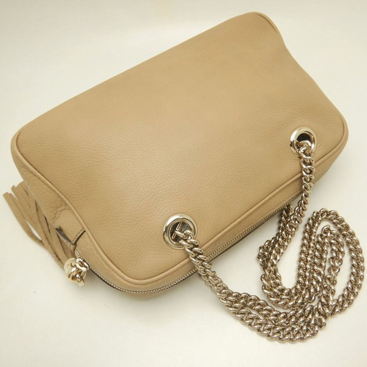 Gucci Soho Beige Leather Shoulder Bag (Pre-Owned)
