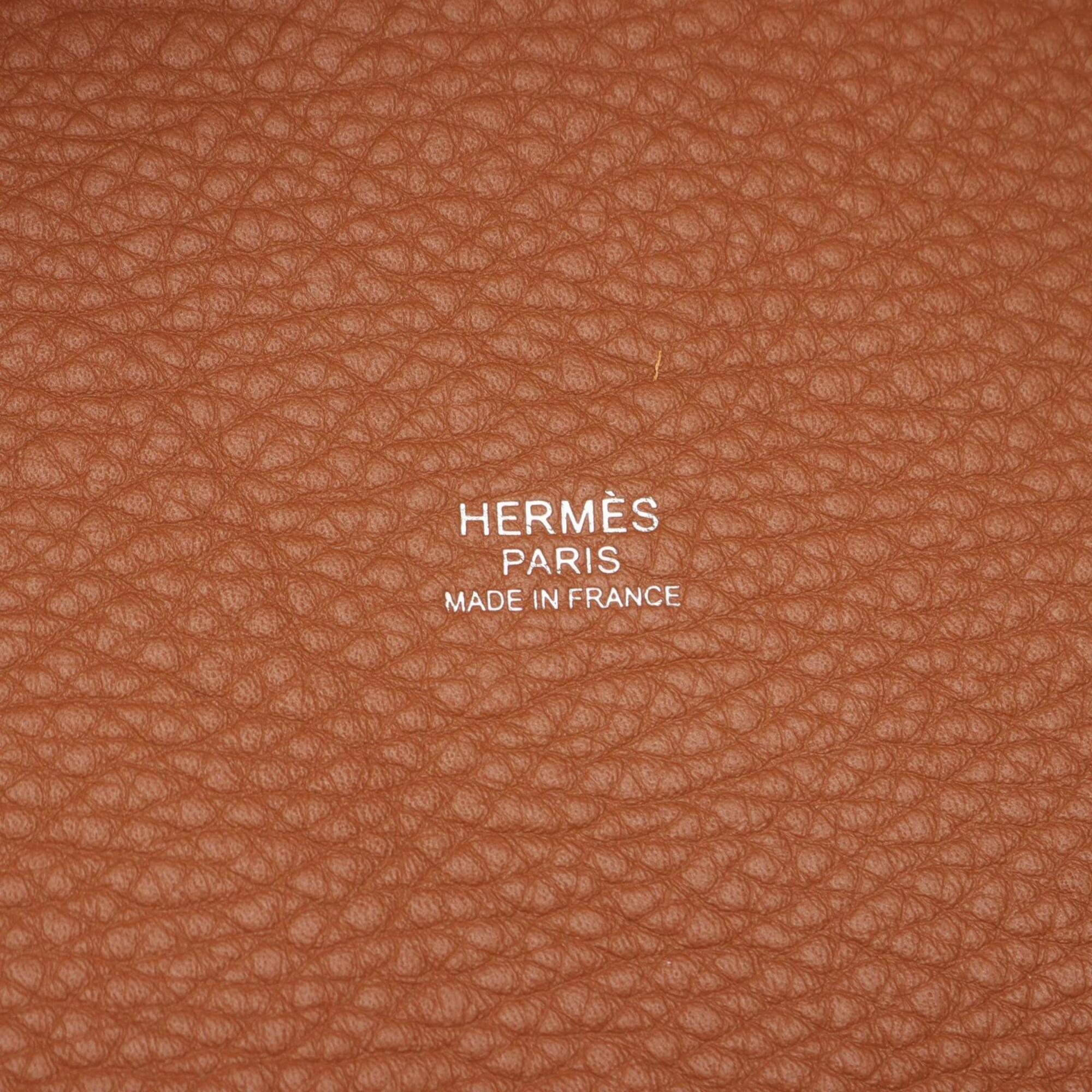 Hermes Brown Taurillon Clemence Leather Handbag (Pre-Owned)