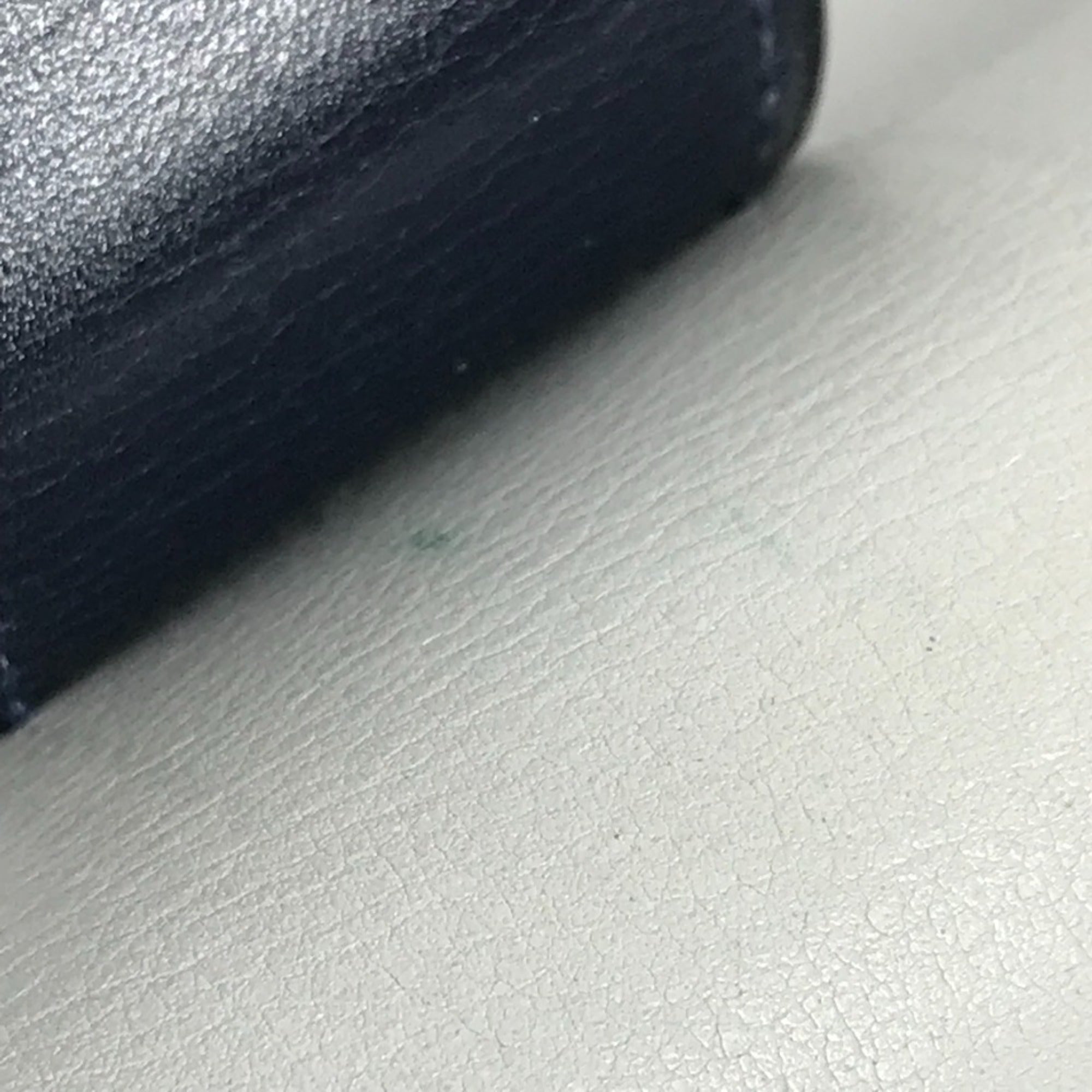 Hermes Navy White Leather Clutch Bag Pouch (Pre-Owned)