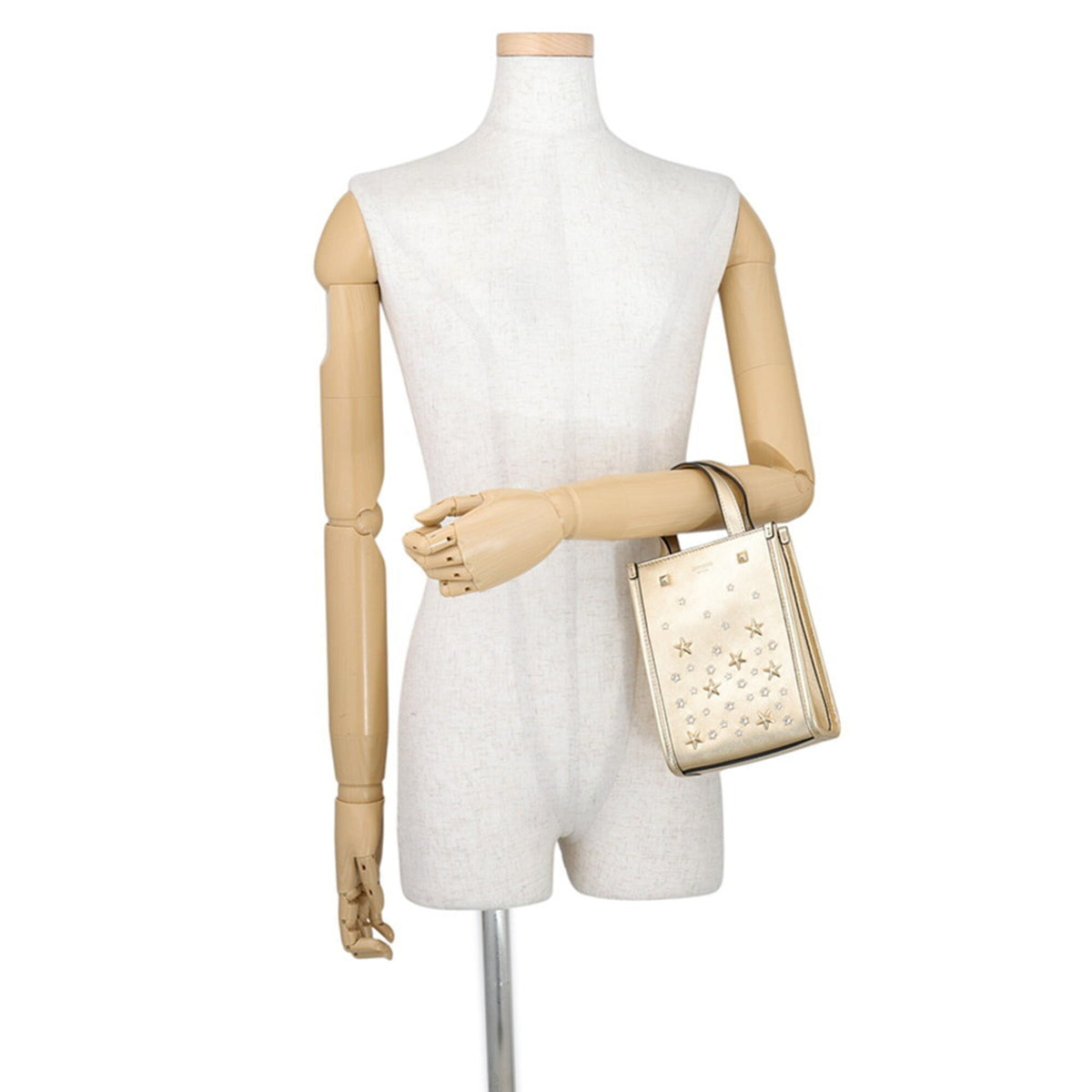 Jimmy Choo Gold Rhinestone Leather Handbag (Pre-Owned)