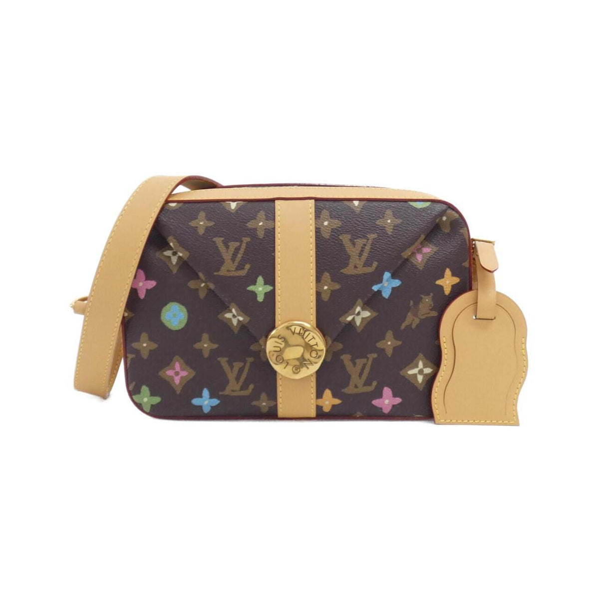 Louis Vuitton Chocolate Marron Coated Canvas Shoulder Bag (Pre-Owned)