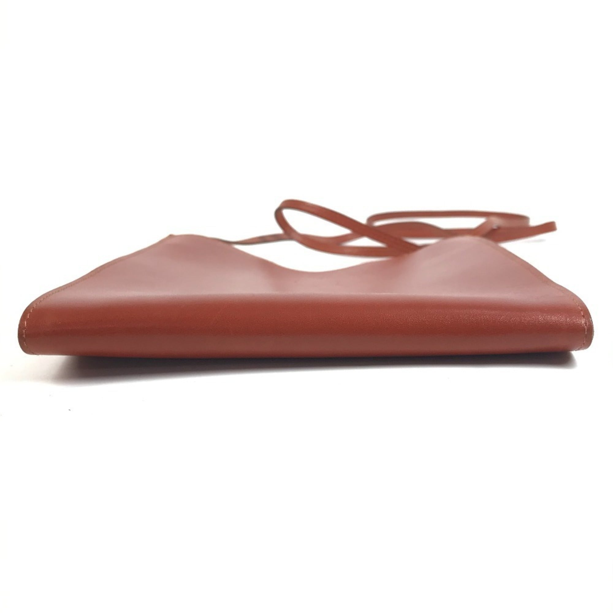 Hermes Onimaitou Brown Leather Handbag Shoulder Bag (Pre-Owned)