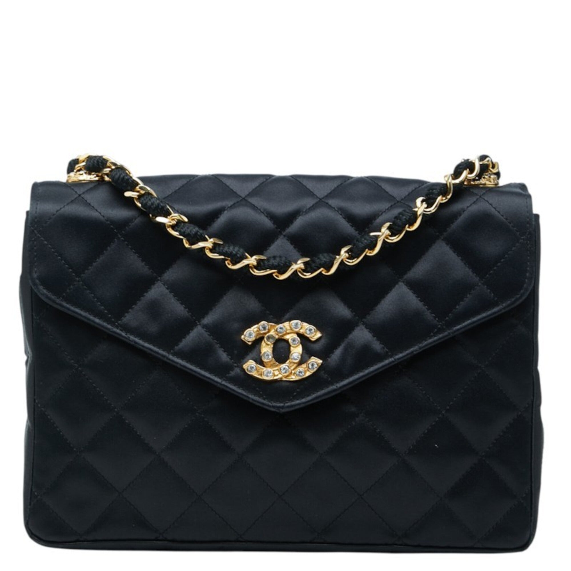 Chanel Black Satin Shoulder Bag (Pre-Owned)