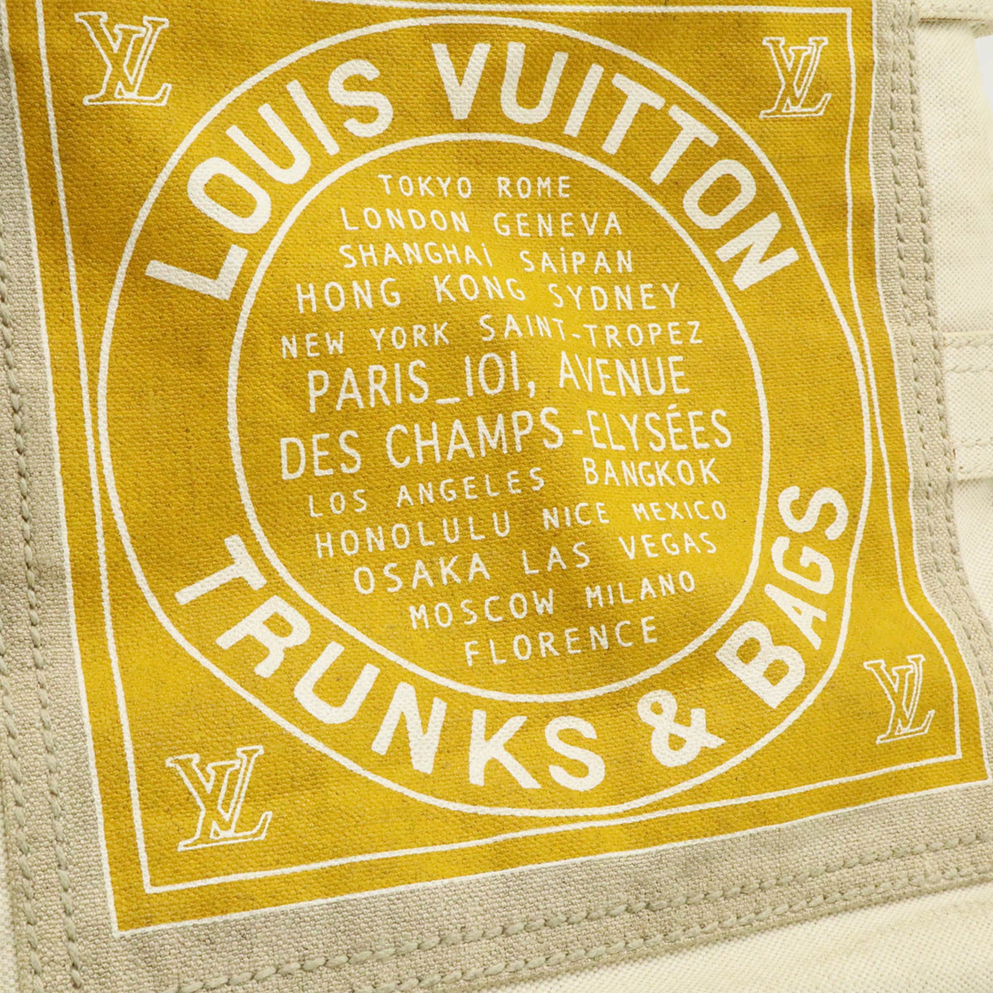 Louis Vuitton Natural Yellow Canvas Shoulder Bag Tote Bag (Pre-Owned)