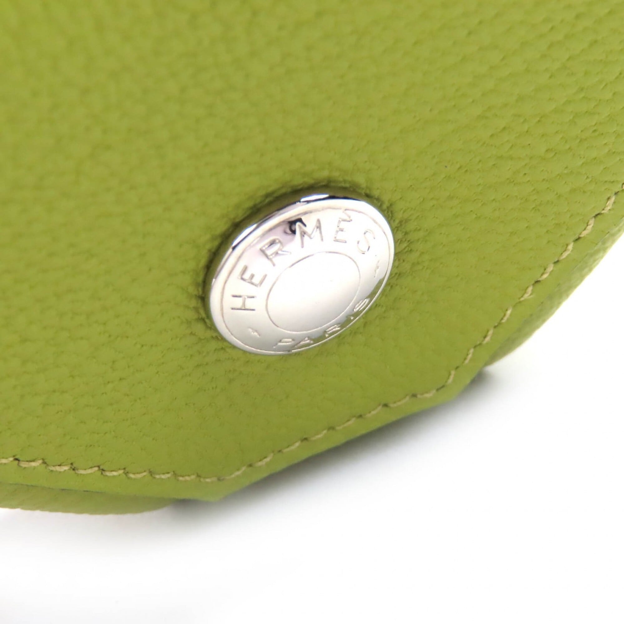 Hermes Anis Green Chevre Leather Coin Purse/Coin Case (Pre-Owned)