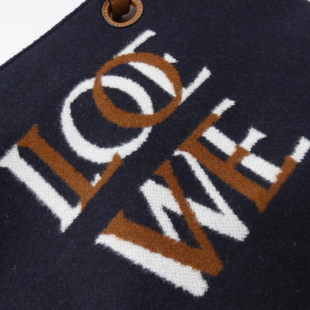 Loewe Blue Navy Acrylic Wool Polyester Leather Handbag (Pre-Owned)