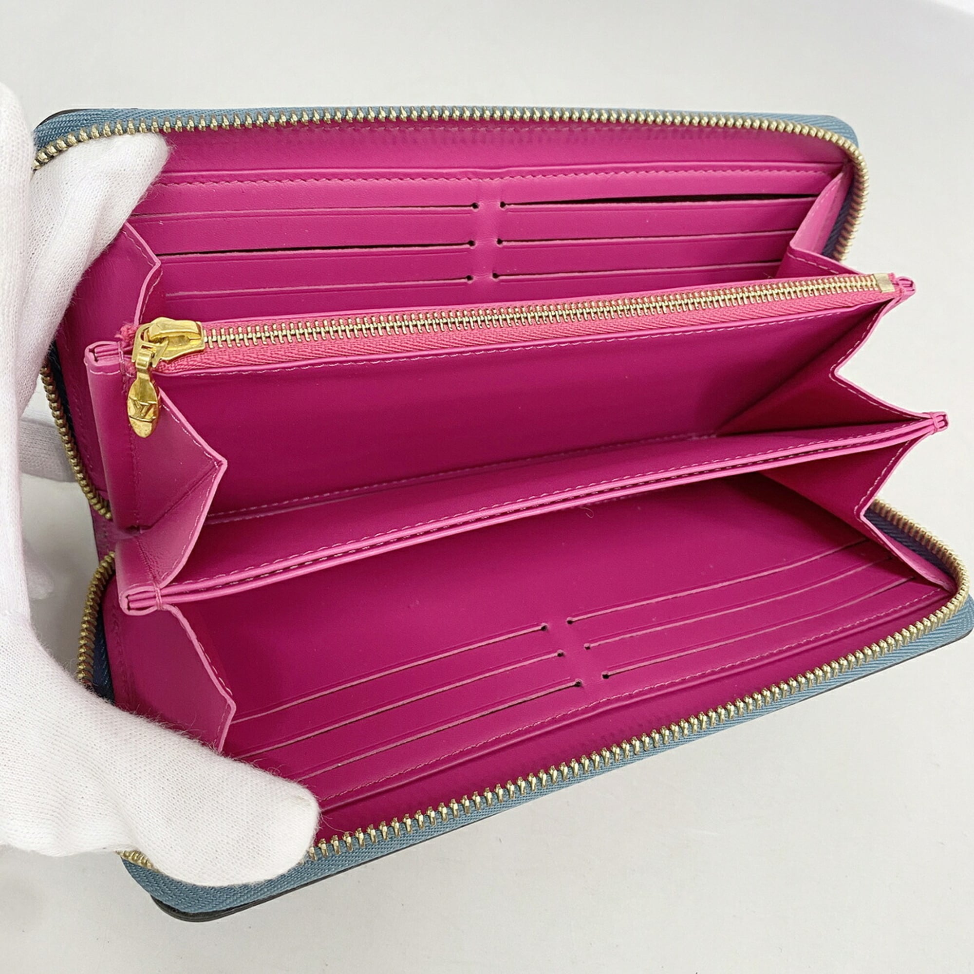 Louis Vuitton Blue Pink Long Wallet (Bi-Fold) (Pre-Owned)