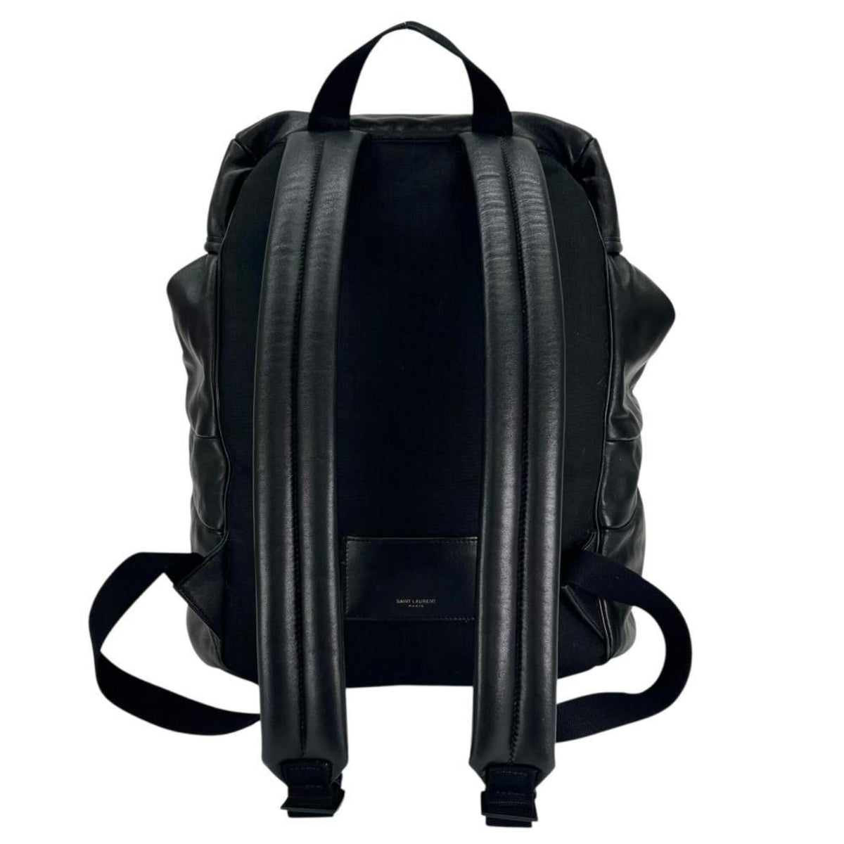 Saint Laurent Black Leather Nylon Backpack (Pre-Owned)