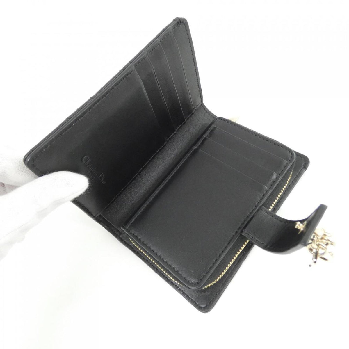 Christian Dior Black Leather Wallet (Bi-Fold) (Pre-Owned)