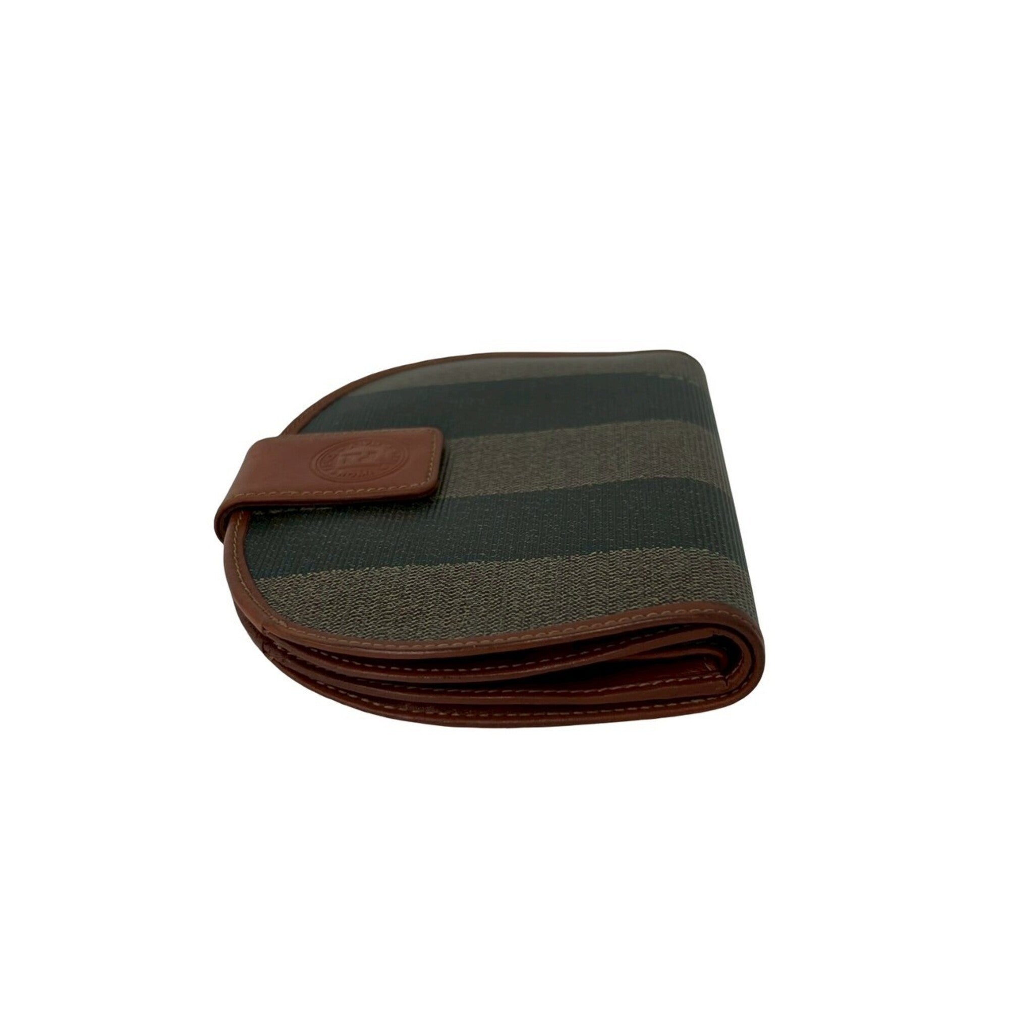 Fendi Black Brown Khaki Leather Pvc Wallet (Bi-Fold) (Pre-Owned)