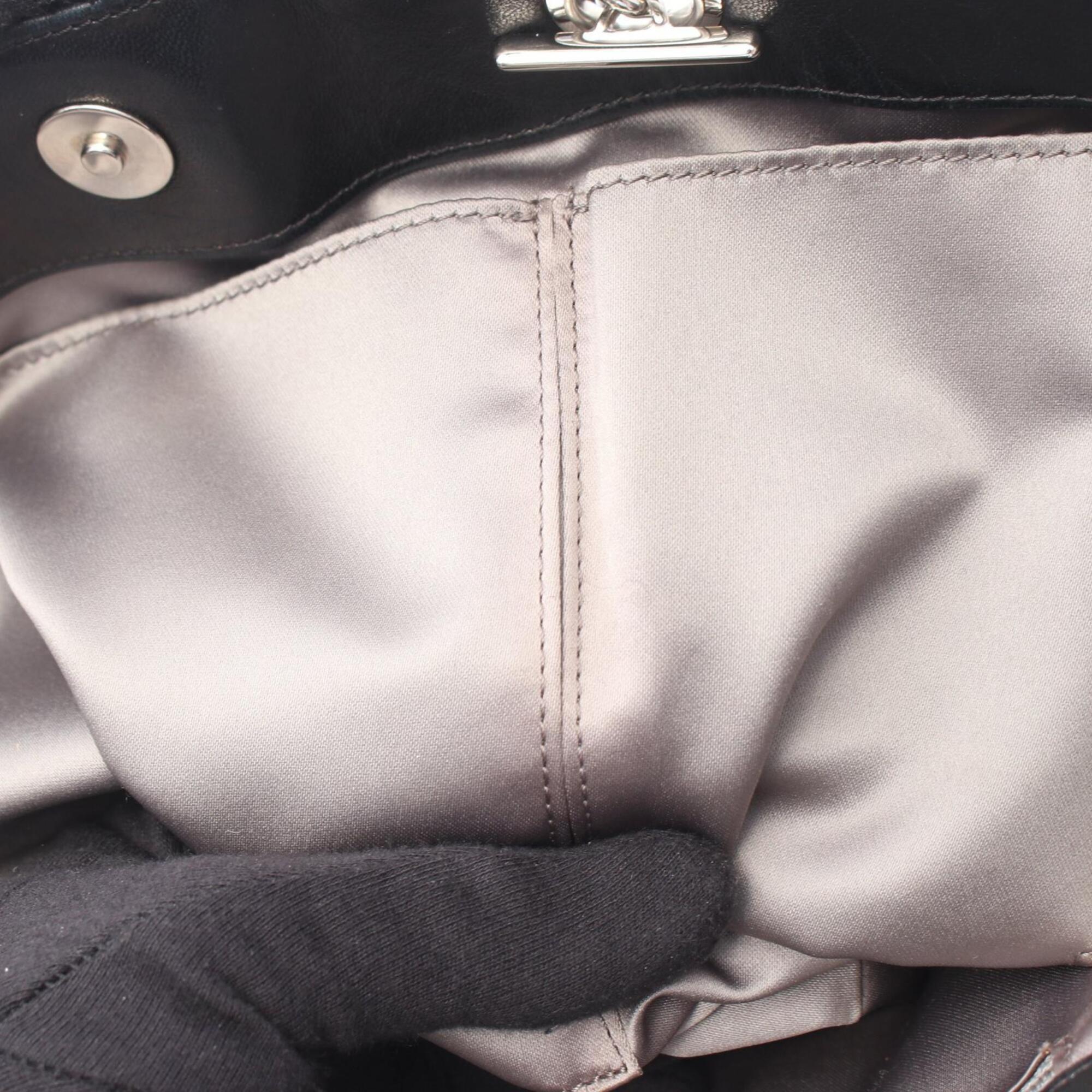 Chanel Black Vinyl Wool Handbag Tote Bag (Pre-Owned)