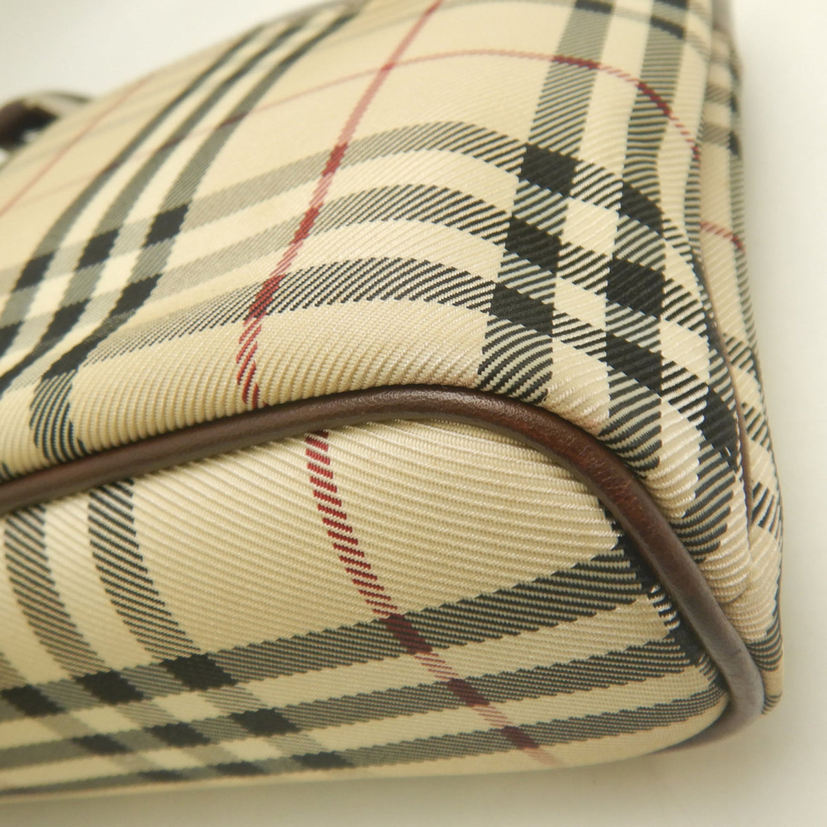 Burberry Beige Brown Canvas Leather Handbag (Pre-Owned)