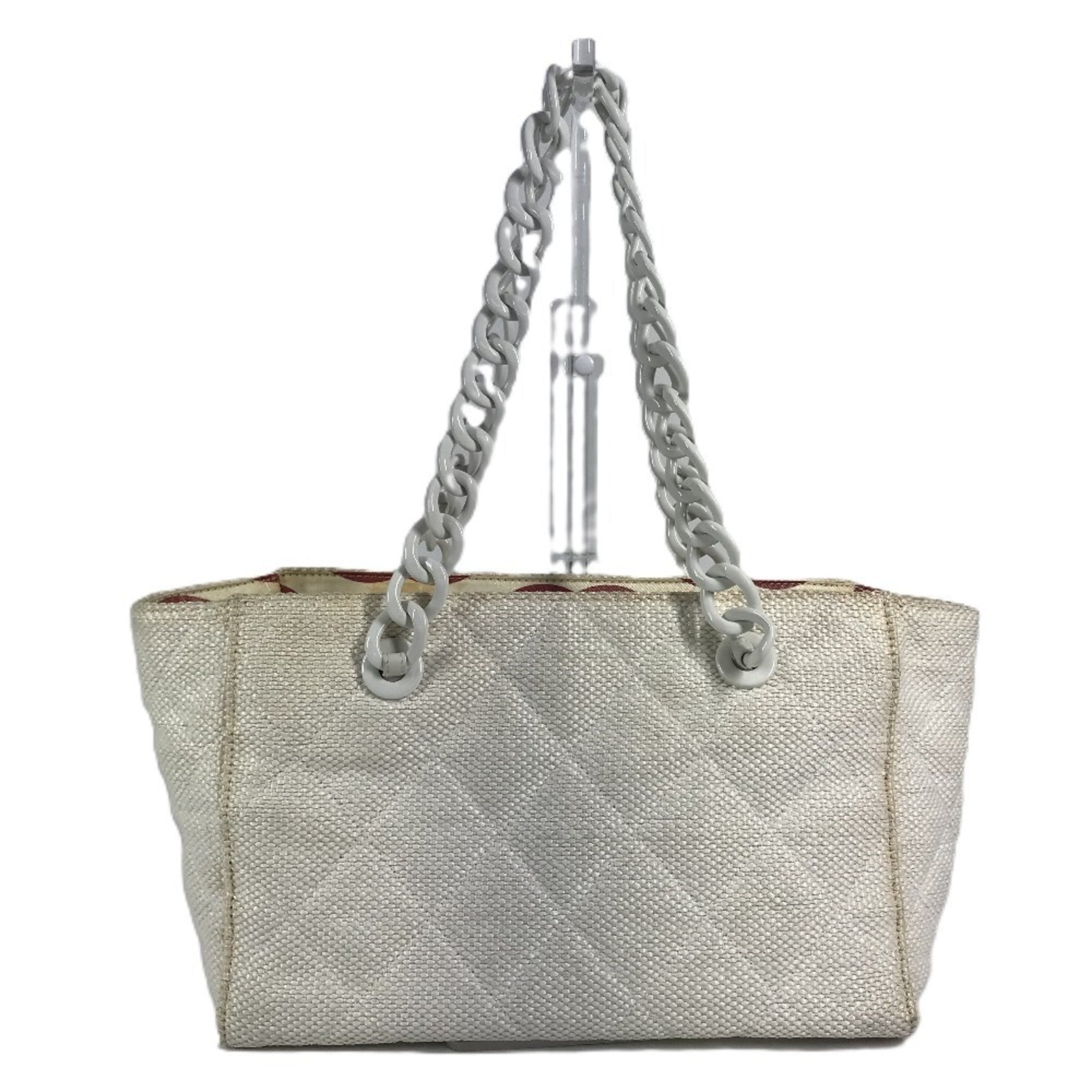 Chanel White Hemp Shoulder Bag Tote Bag (Pre-Owned)