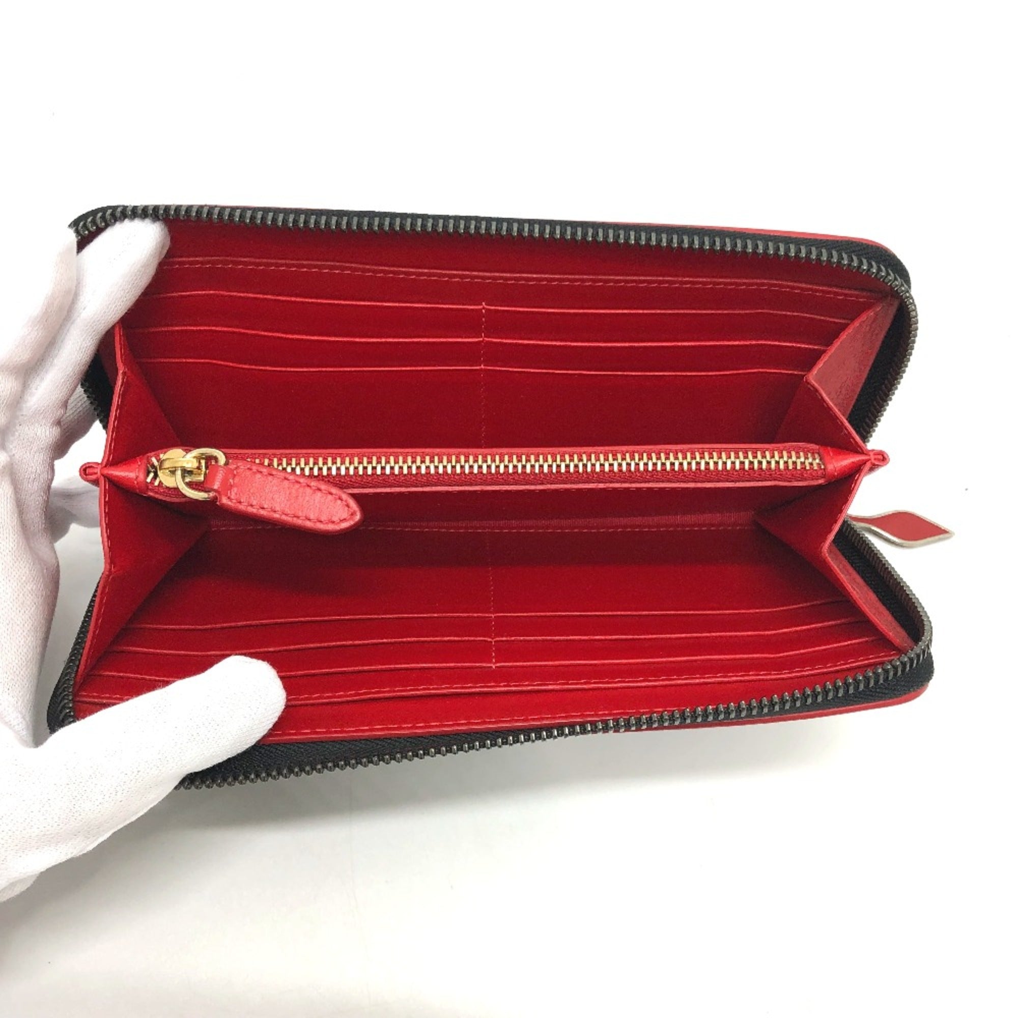 Christian Louboutin Black Leather Long Wallet (Bi-Fold) (Pre-Owned)