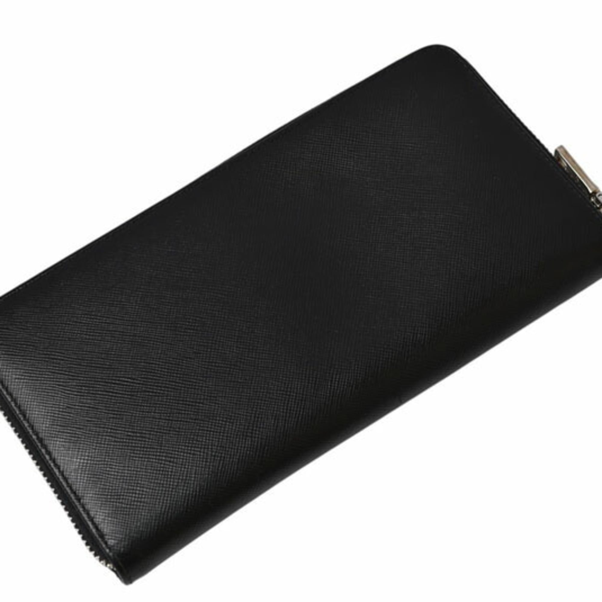 Prada Black Leather Long Wallet (Bi-Fold) (Pre-Owned)