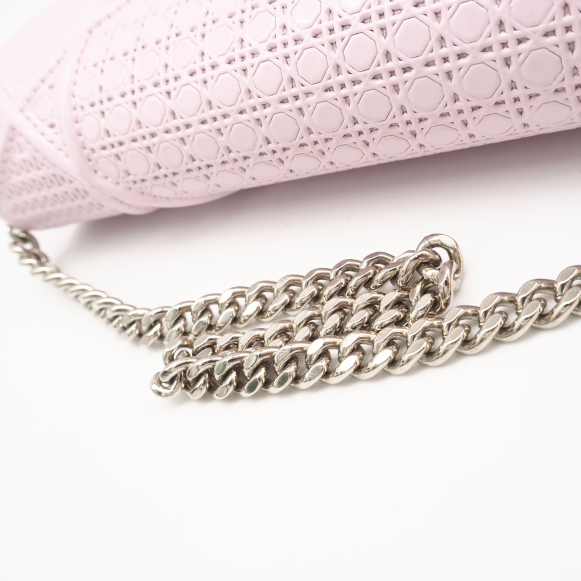 Christian Dior Pink Leather Chain/Shoulder Wallet (Pre-Owned)
