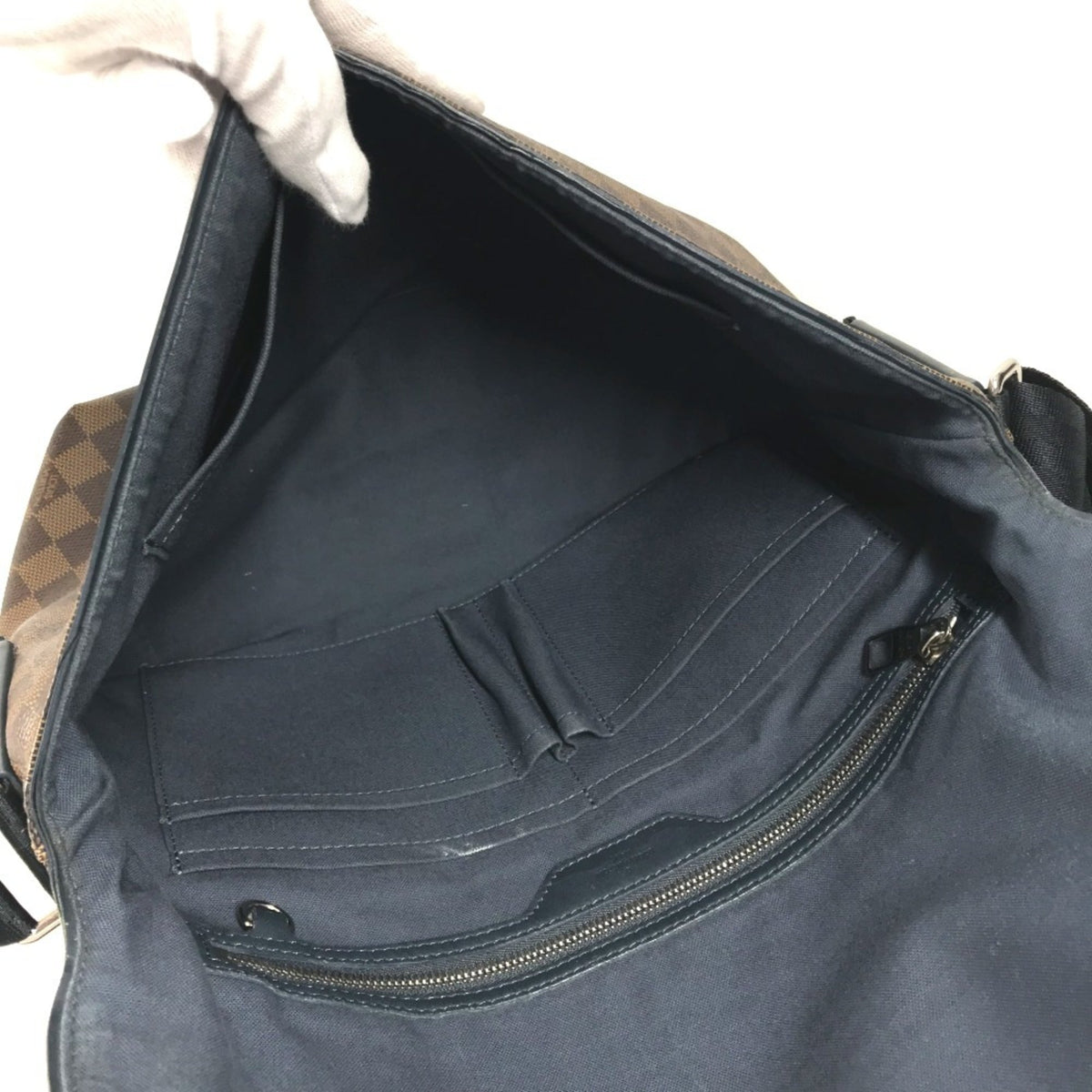 Louis Vuitton Brown Navy Damier Canvas Messenger Bag Shoulder Bag (Pre-Owned)