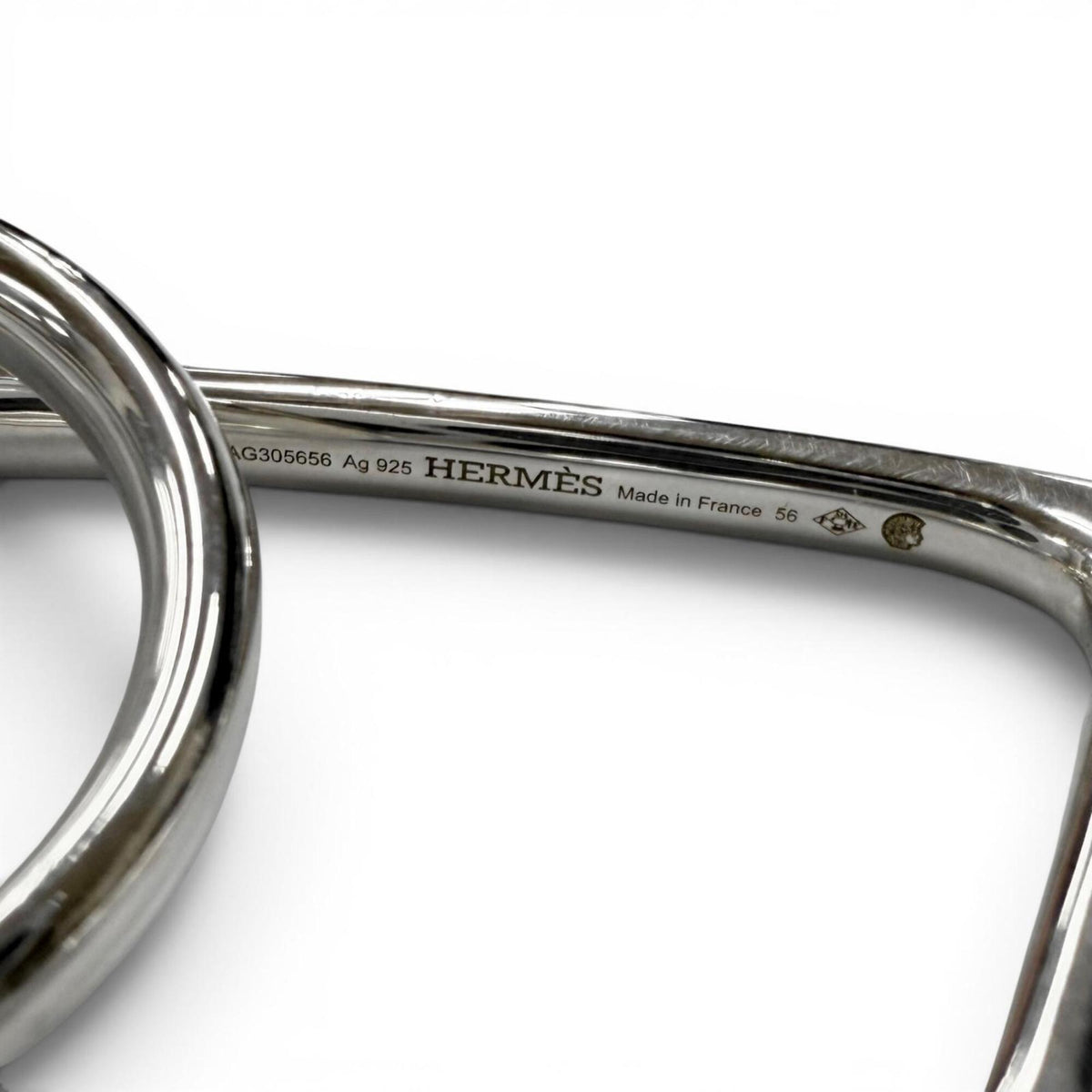 Hermes Silver Silver 925 Band Ring (Pre-Owned)