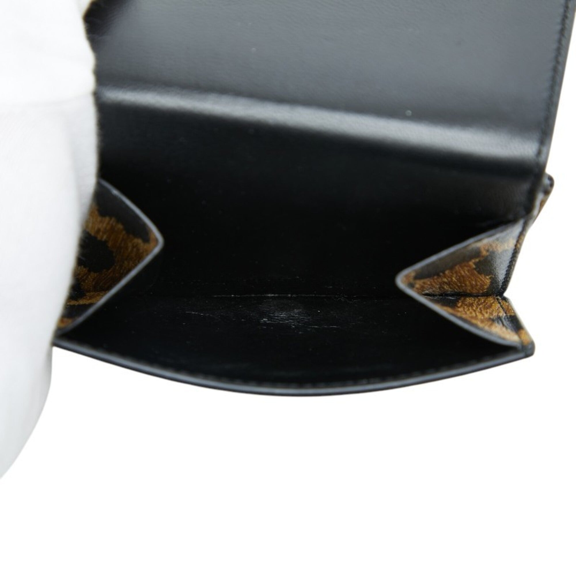 Balenciaga Black Brown Leather Wallet (Tri-Fold) (Pre-Owned)