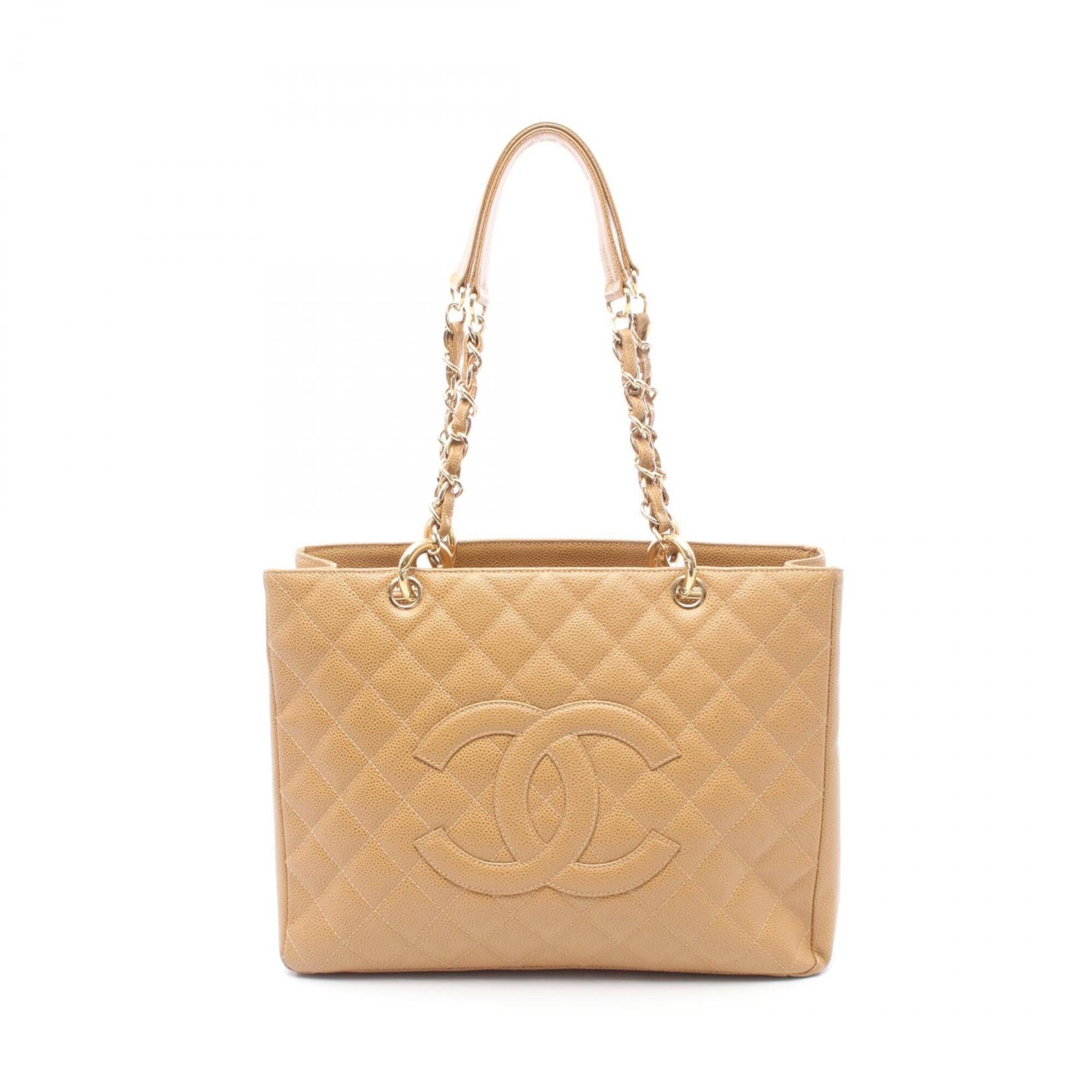 Chanel Brown Grained Calfskin Handbag Tote Bag (Pre-Owned)