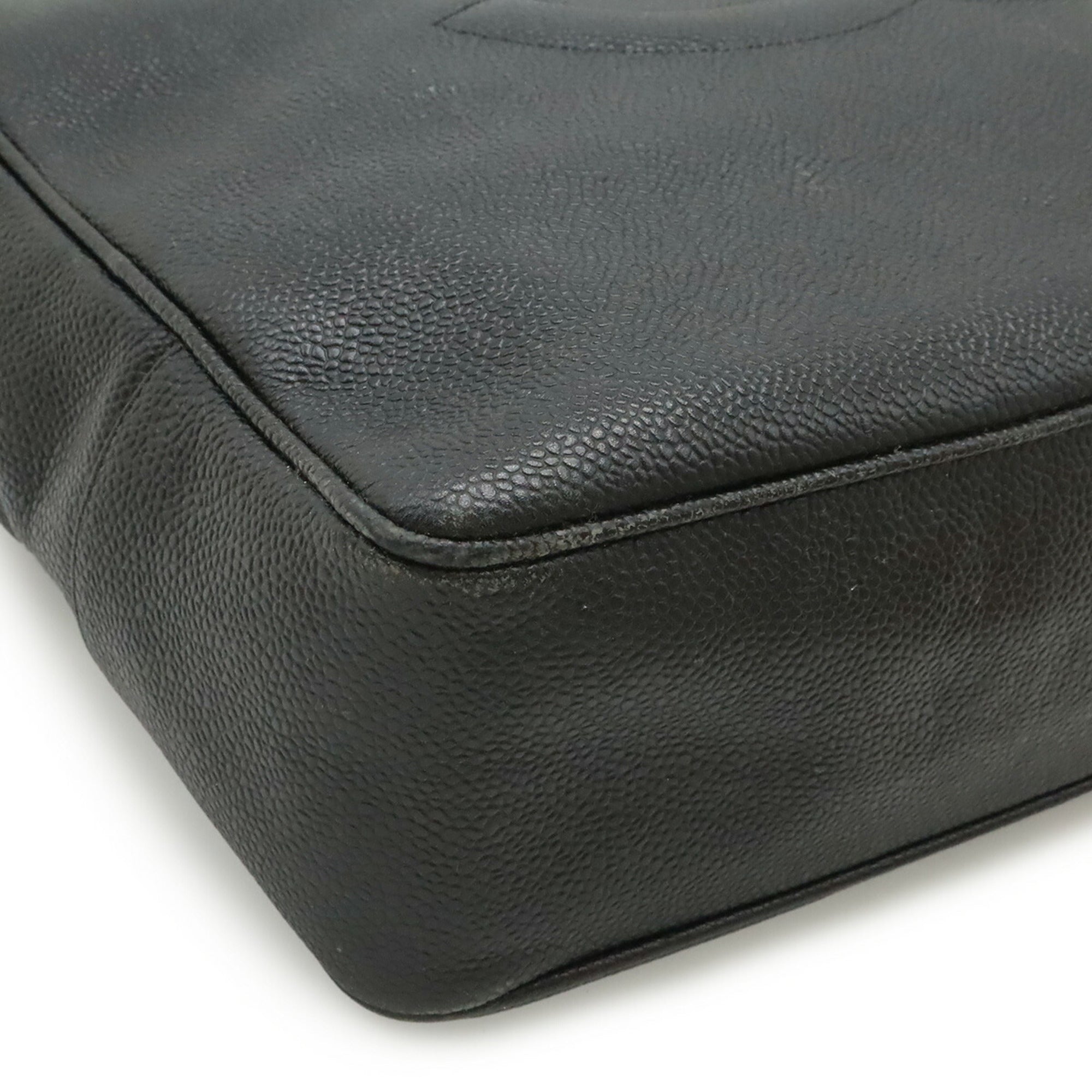 Chanel Black Grained Calfskin Shoulder Bag Tote Bag (Pre-Owned)