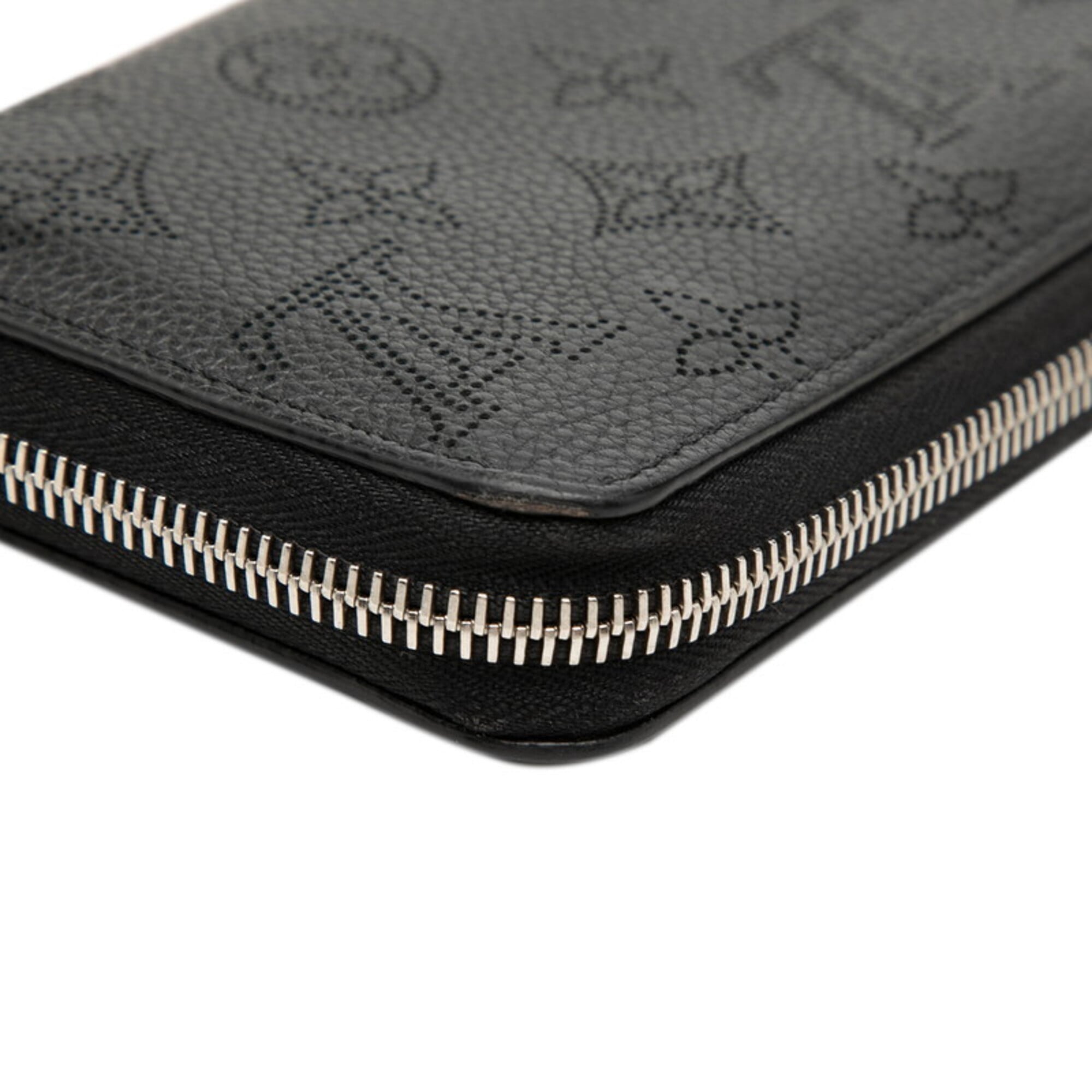 Louis Vuitton Monogram Black Leather Long Wallet (Bi-Fold) (Pre-Owned)