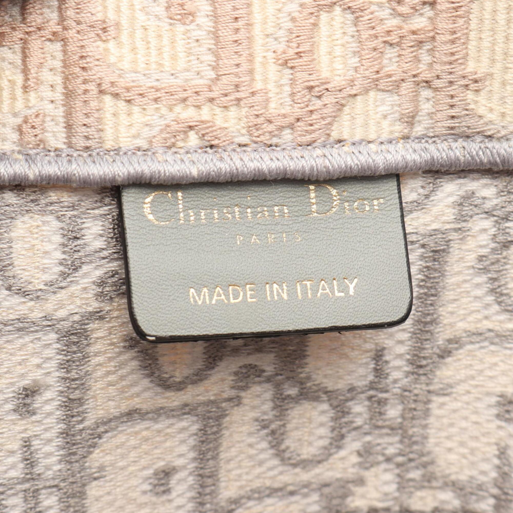 Christian Dior Gray White Canvas Handbag Tote Bag (Pre-Owned)