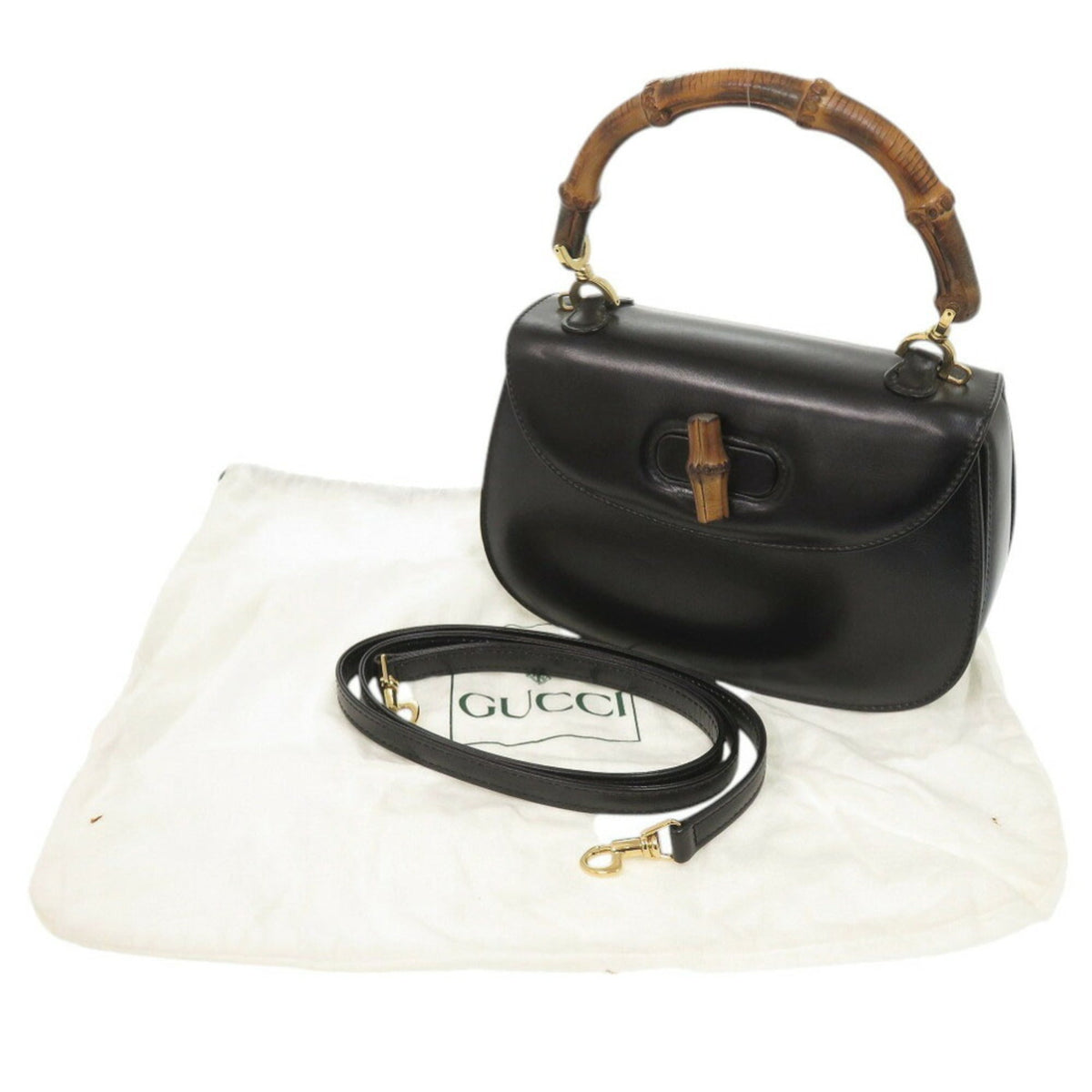 Gucci Black Leather Handbag (Pre-Owned)