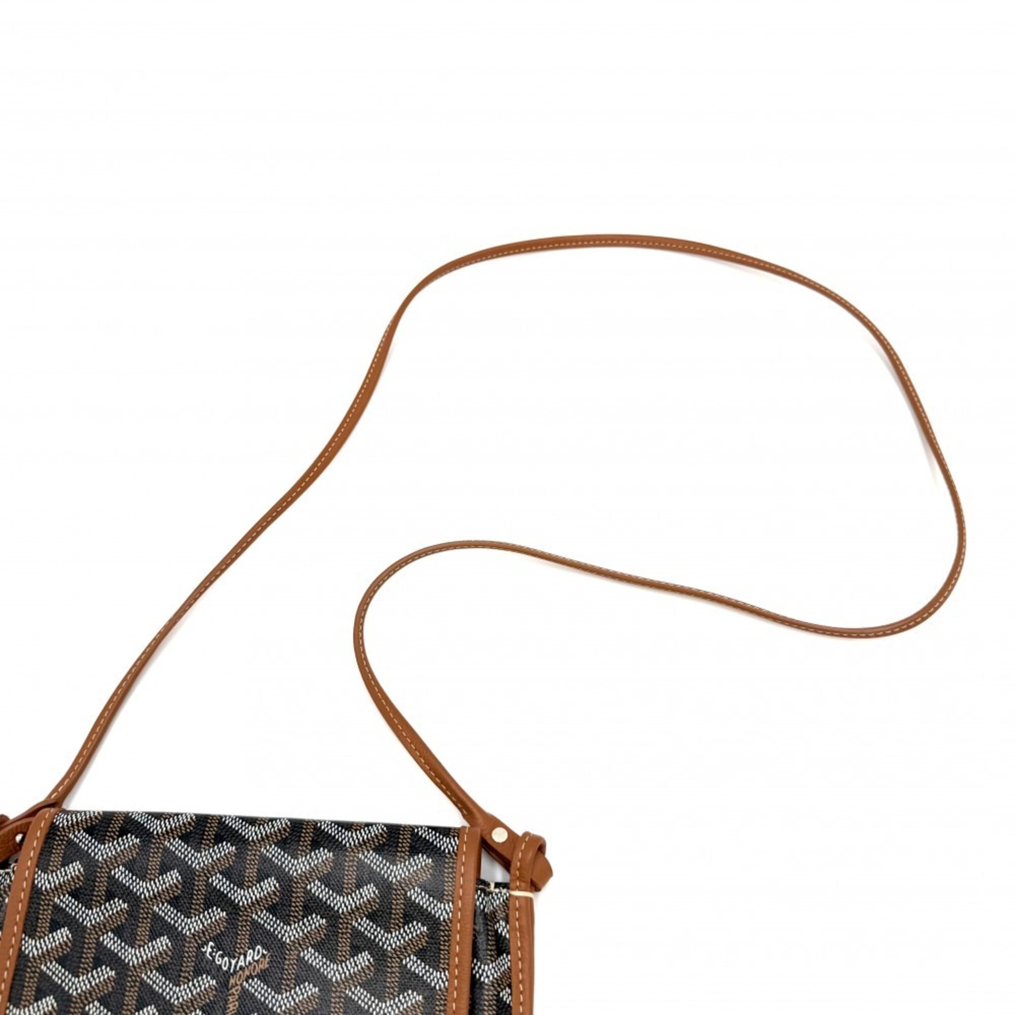 Goyard Black Brown Coated Canvas Leather Shoulder Bag (Pre-Owned)