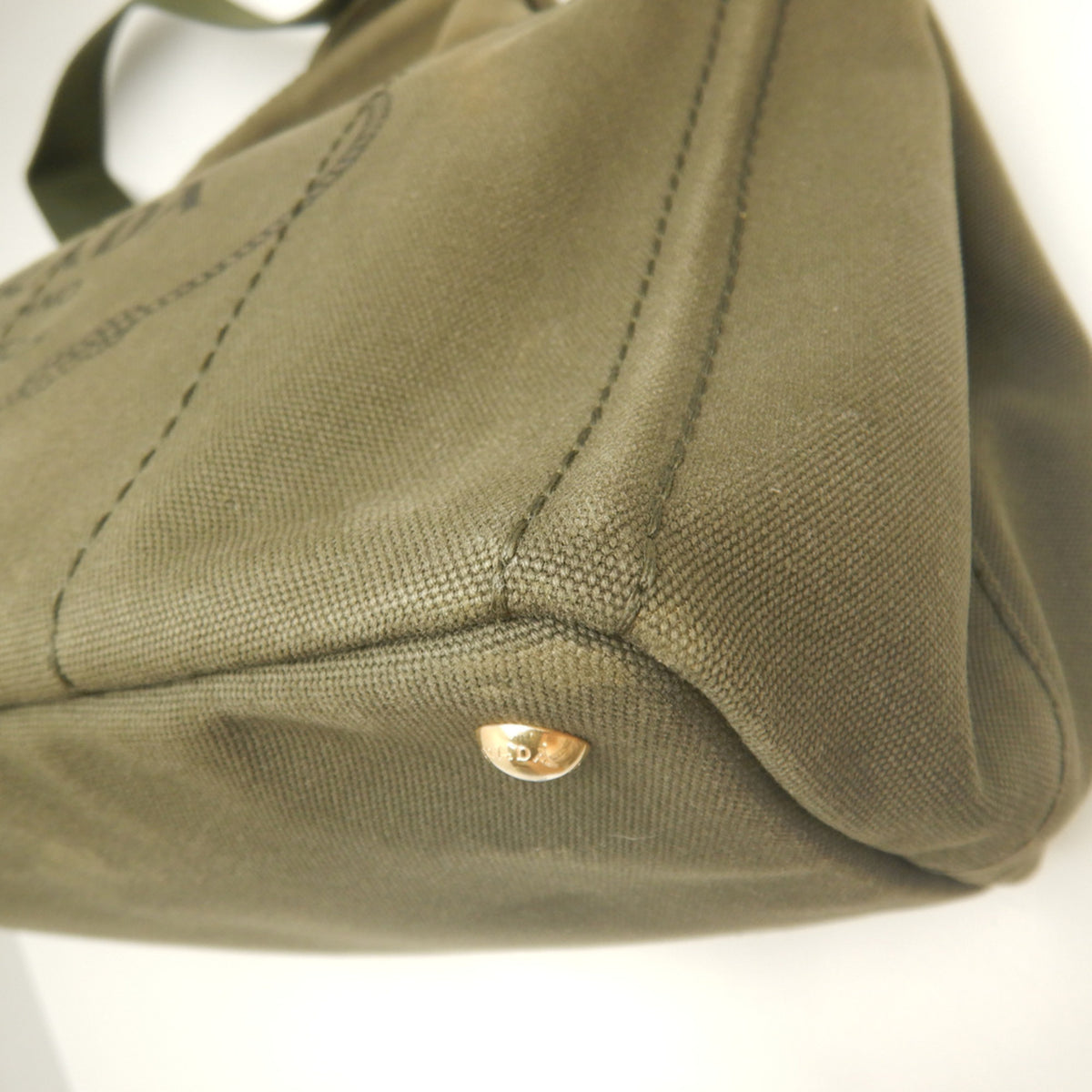 Prada Canapa Gold Canvas Tote Bag (Pre-Owned)