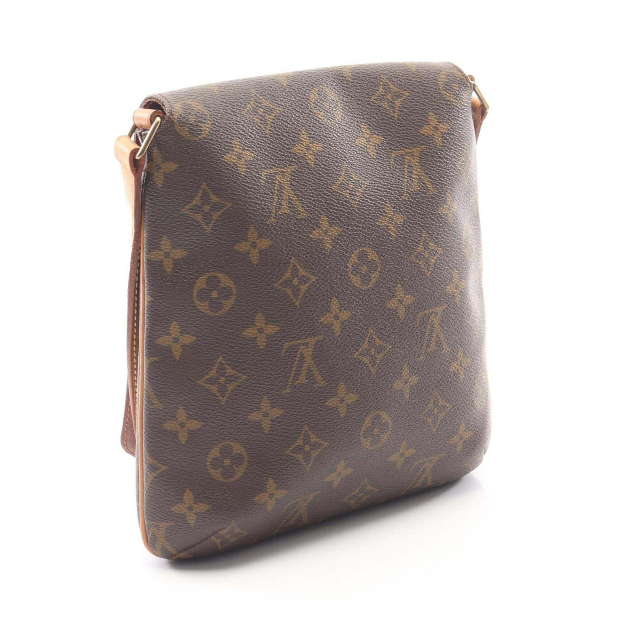 Louis Vuitton Brown Monogram Leather Handbag Shoulder Bag (Pre-Owned)