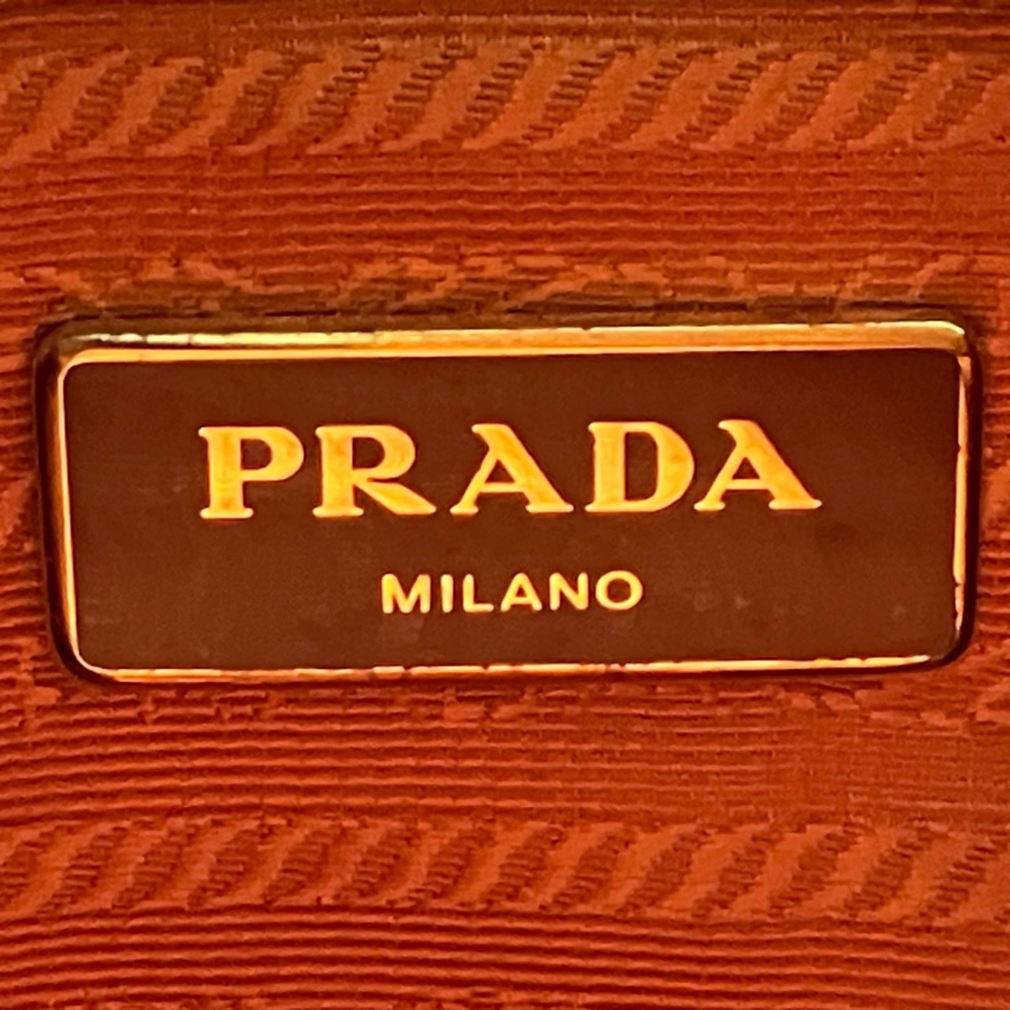 Prada Orange Leather Handbag (Pre-Owned)