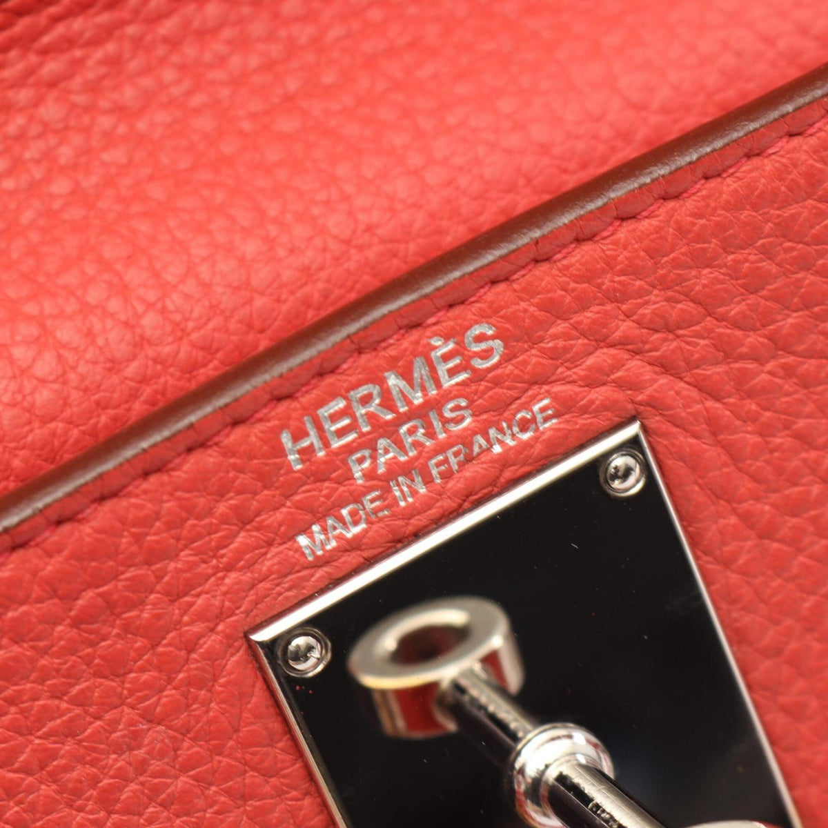 Hermes Red Color Taurillon Clemence Leather Shoulder Bag (Pre-Owned)