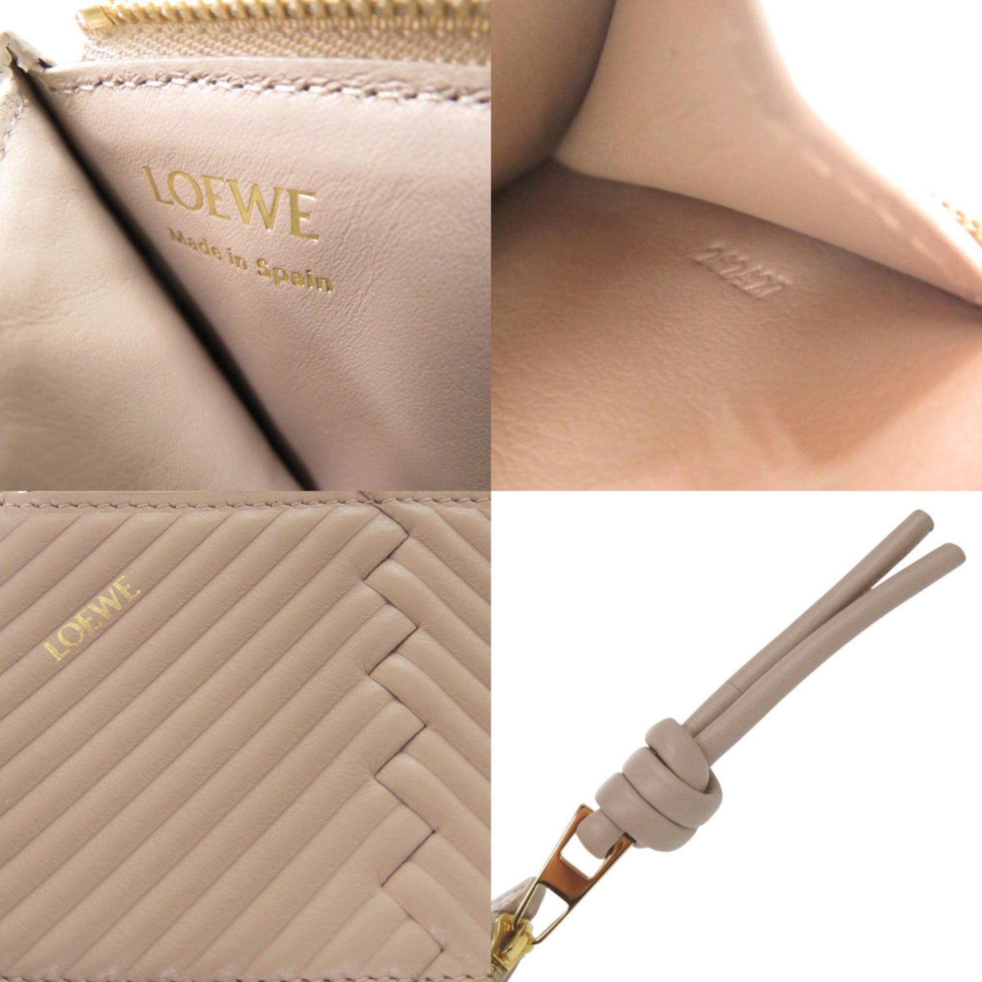 Loewe Beige Leather Coin Purse/Coin Case (Pre-Owned)