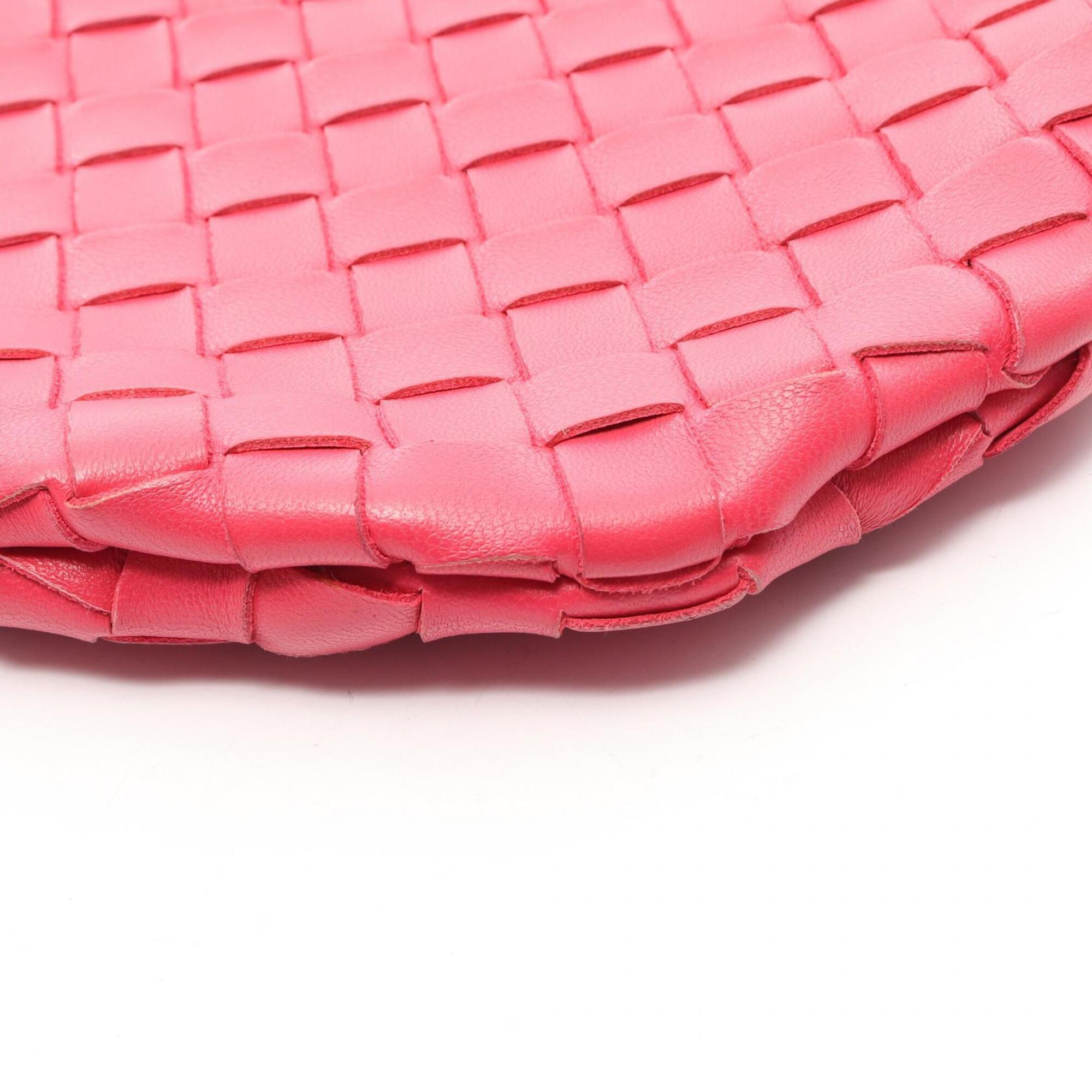 Bottega Veneta Intrecciato Pink Leather Handbag Pouch (Pre-Owned)