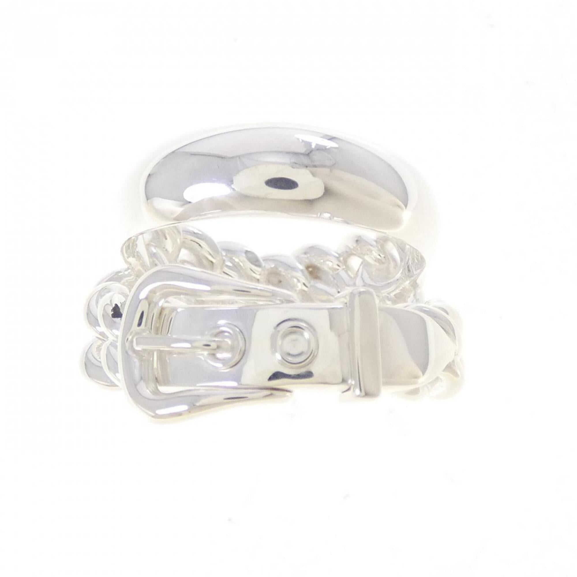 Hermes Silver Silver 925 Band Ring (Pre-Owned)