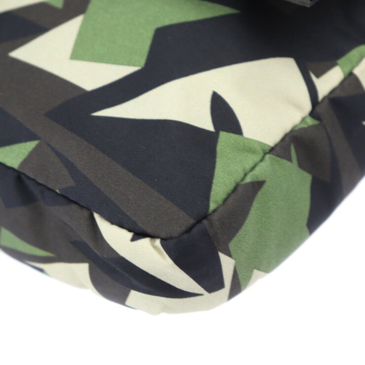 Fendi Beige Black Camouflage Green Nylon Leather Clutch Bag Fanny Pack Pouch Shoulder Bag (Pre-Owned)