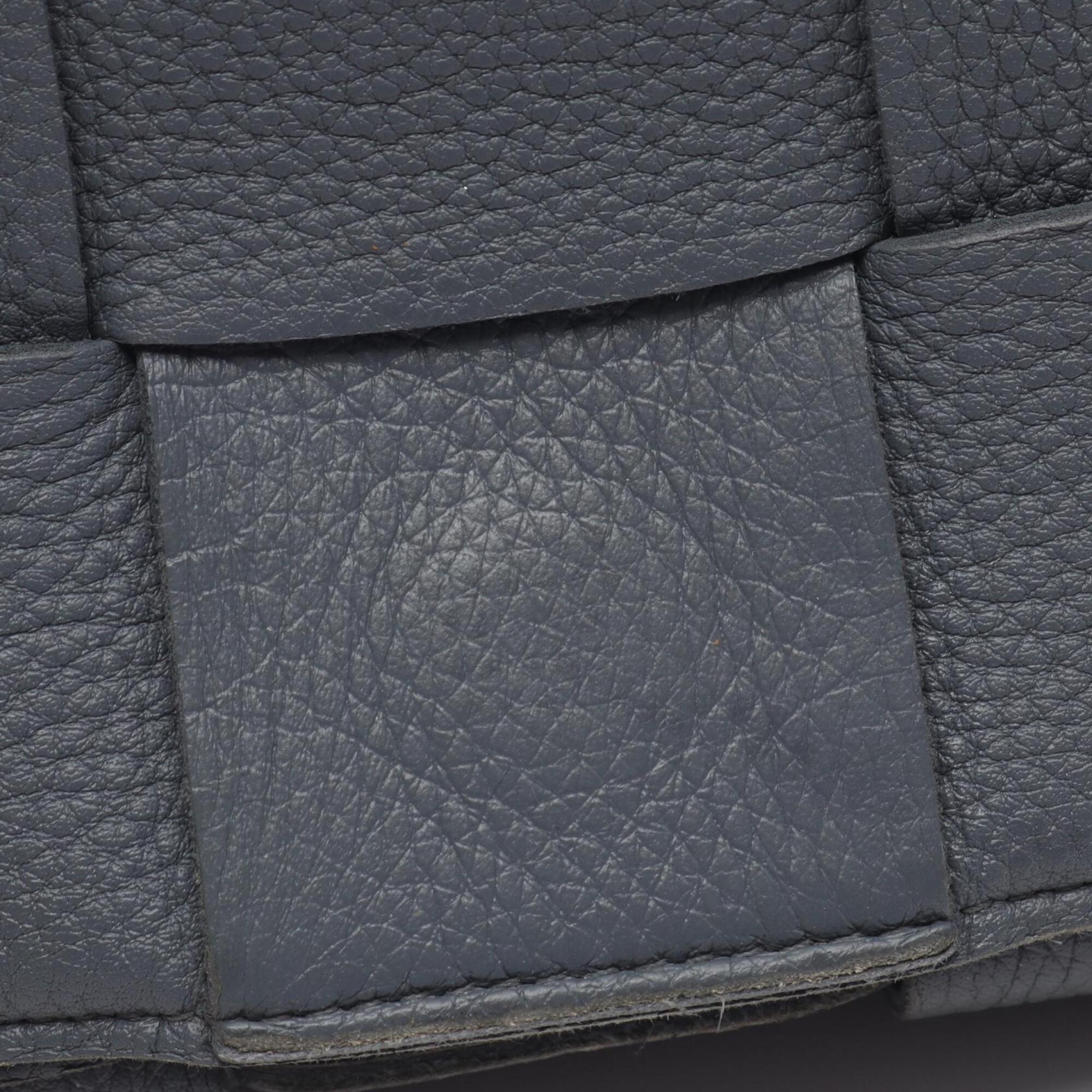 Bottega Veneta Gray Intrecciato Handbag Shoulder Bag (Pre-Owned)