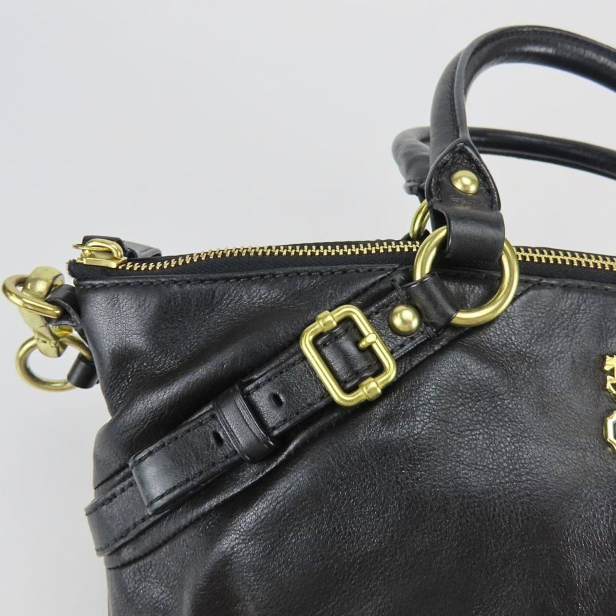 Coach Black Leather Handbag (Pre-Owned)