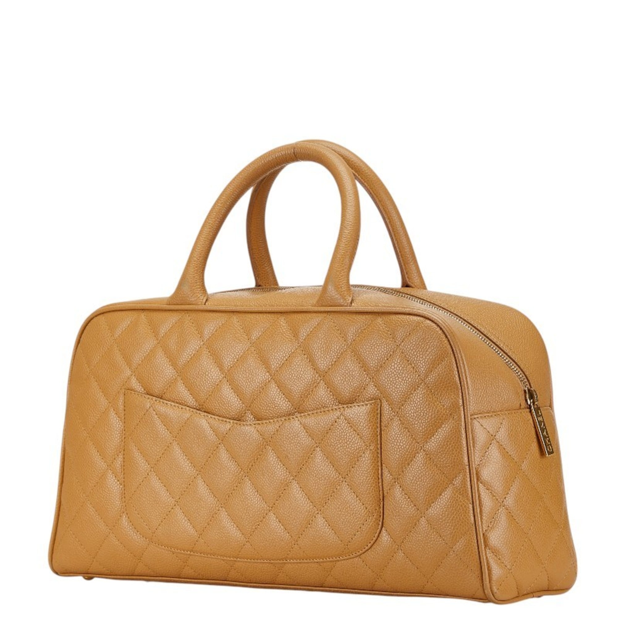 Chanel Beige Caviar Leather Handbag (Pre-Owned)
