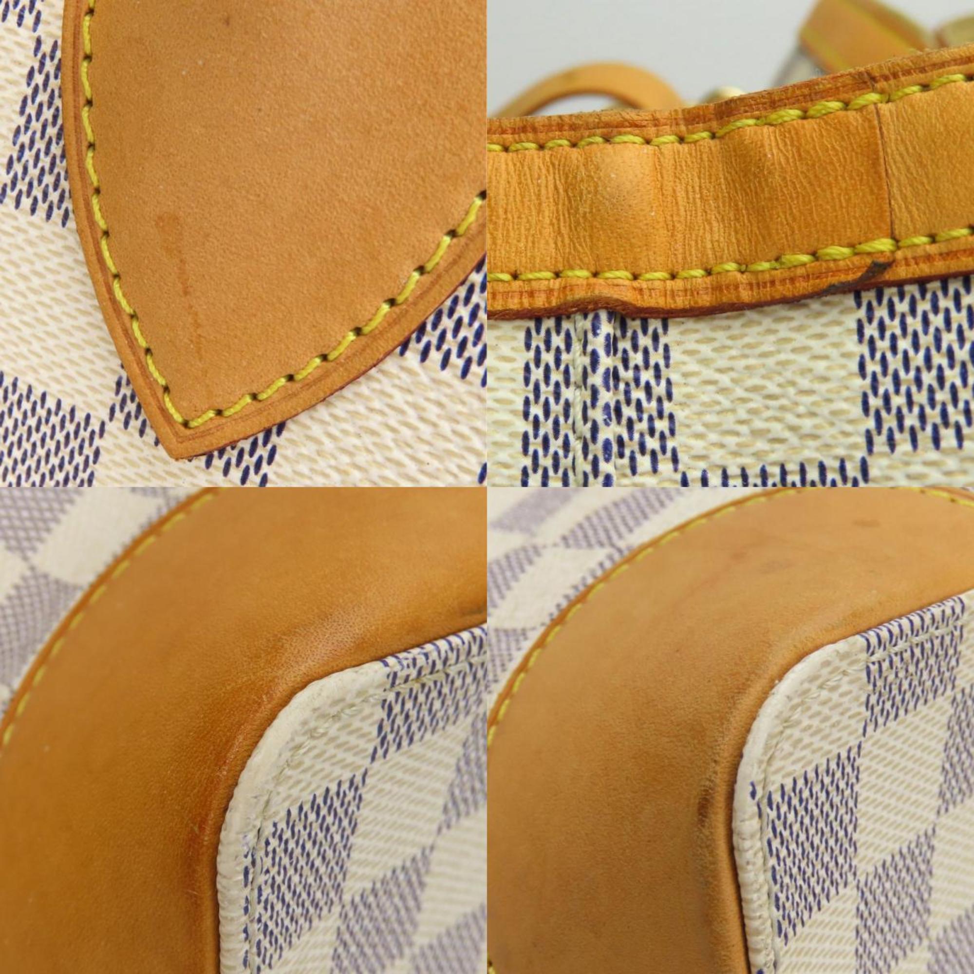Louis Vuitton White Damier Azur Leather Tote Bag (Pre-Owned)