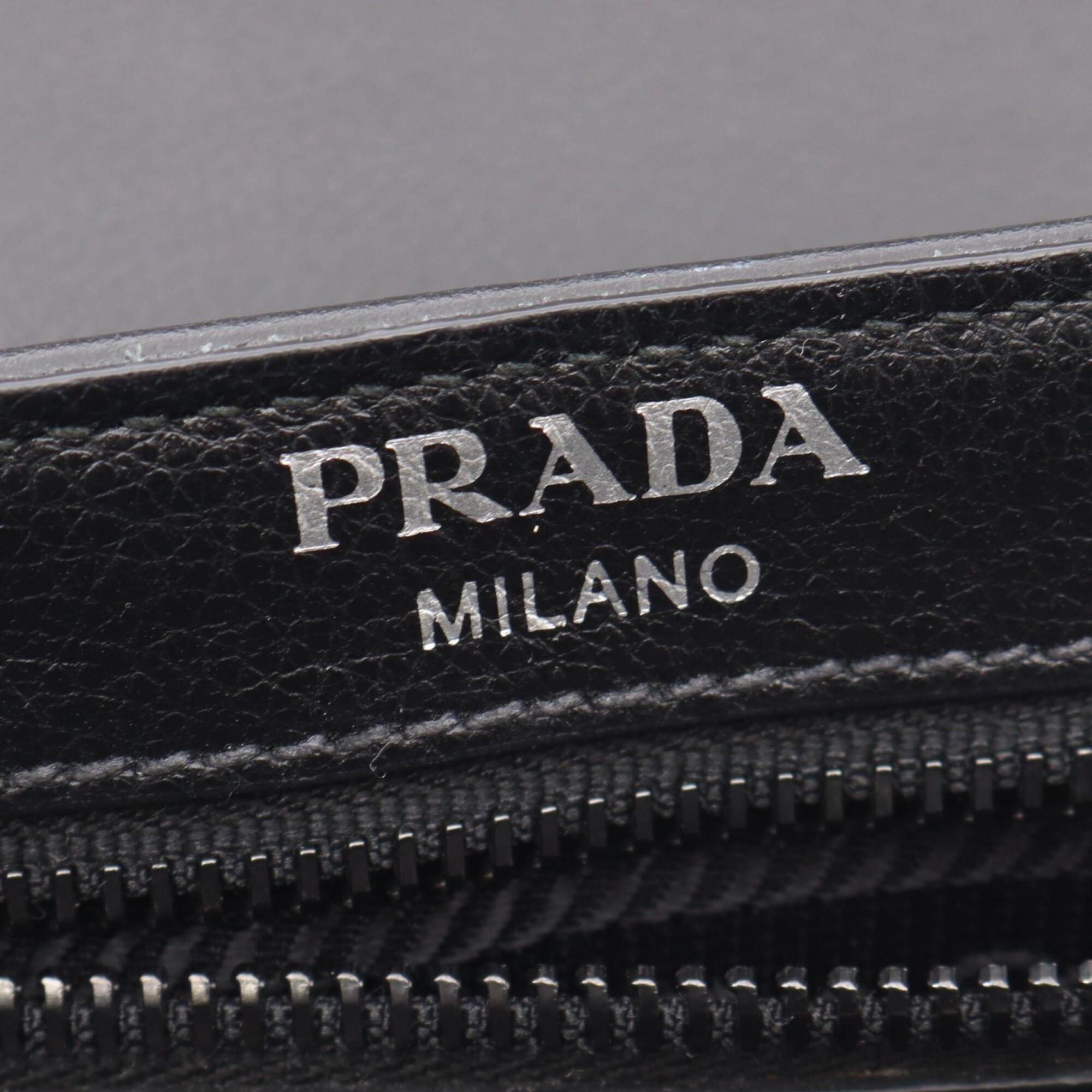 Prada Black Leather Handbag Shoulder Bag (Pre-Owned)